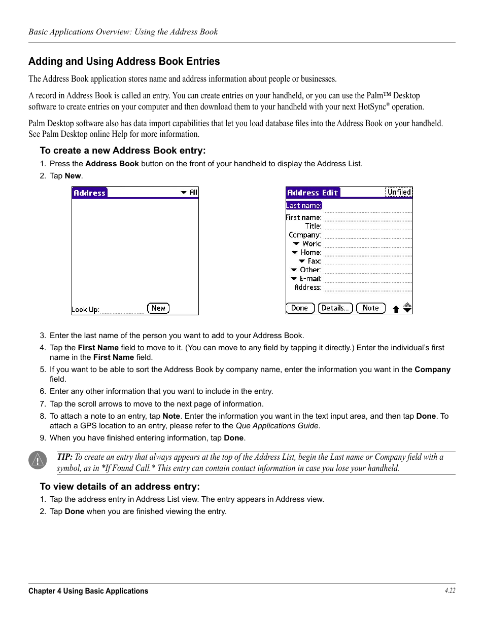 Adding and using address book entries | Garmin iQue 3600a User Manual | Page 67 / 124