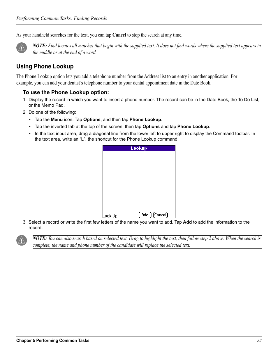 Using phone lookup, Using phone, Lookup | Garmin iQue 3600a User Manual | Page 81 / 124
