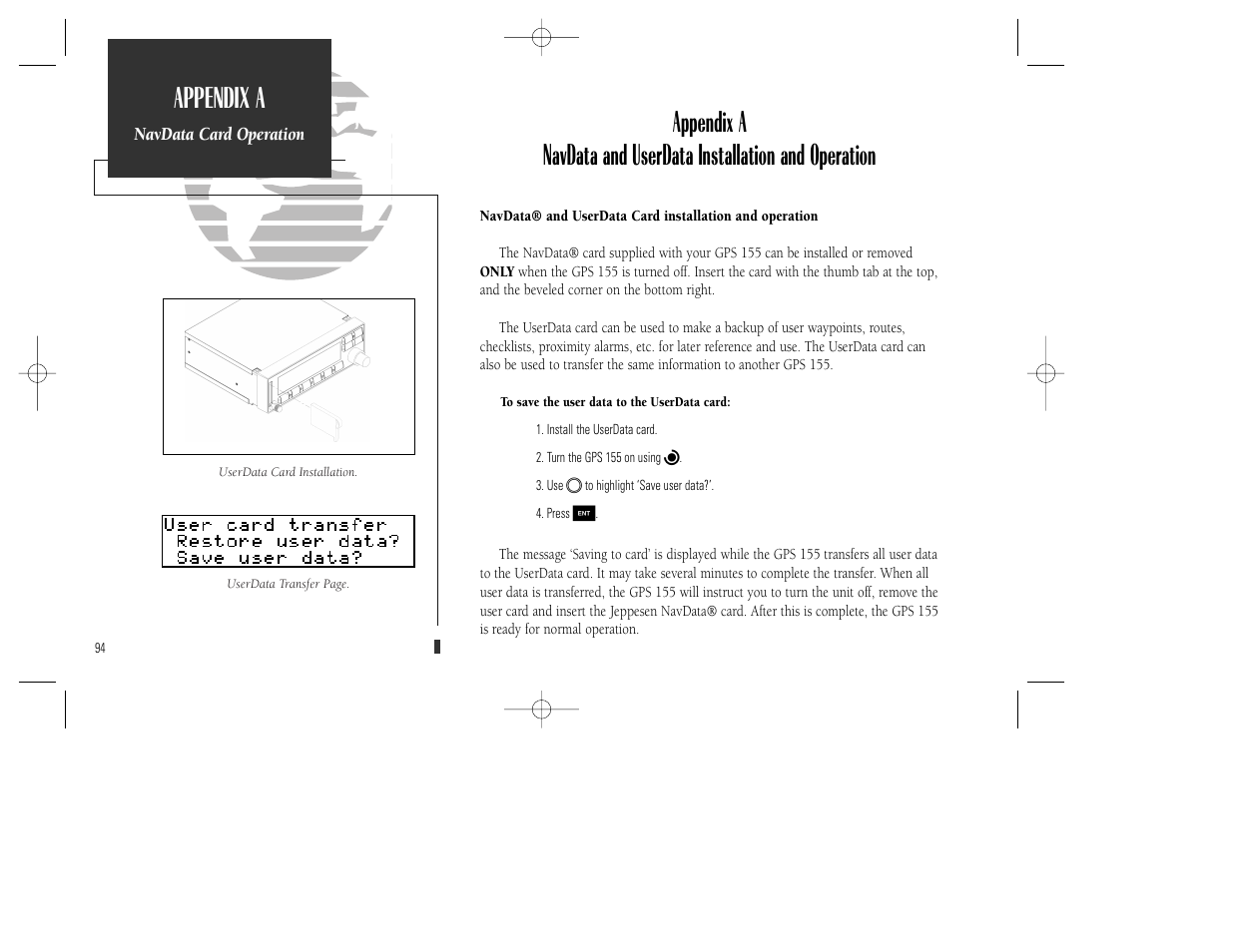 Appendix a | Garmin GPS 165 TSO User Manual | Page 104 / 132