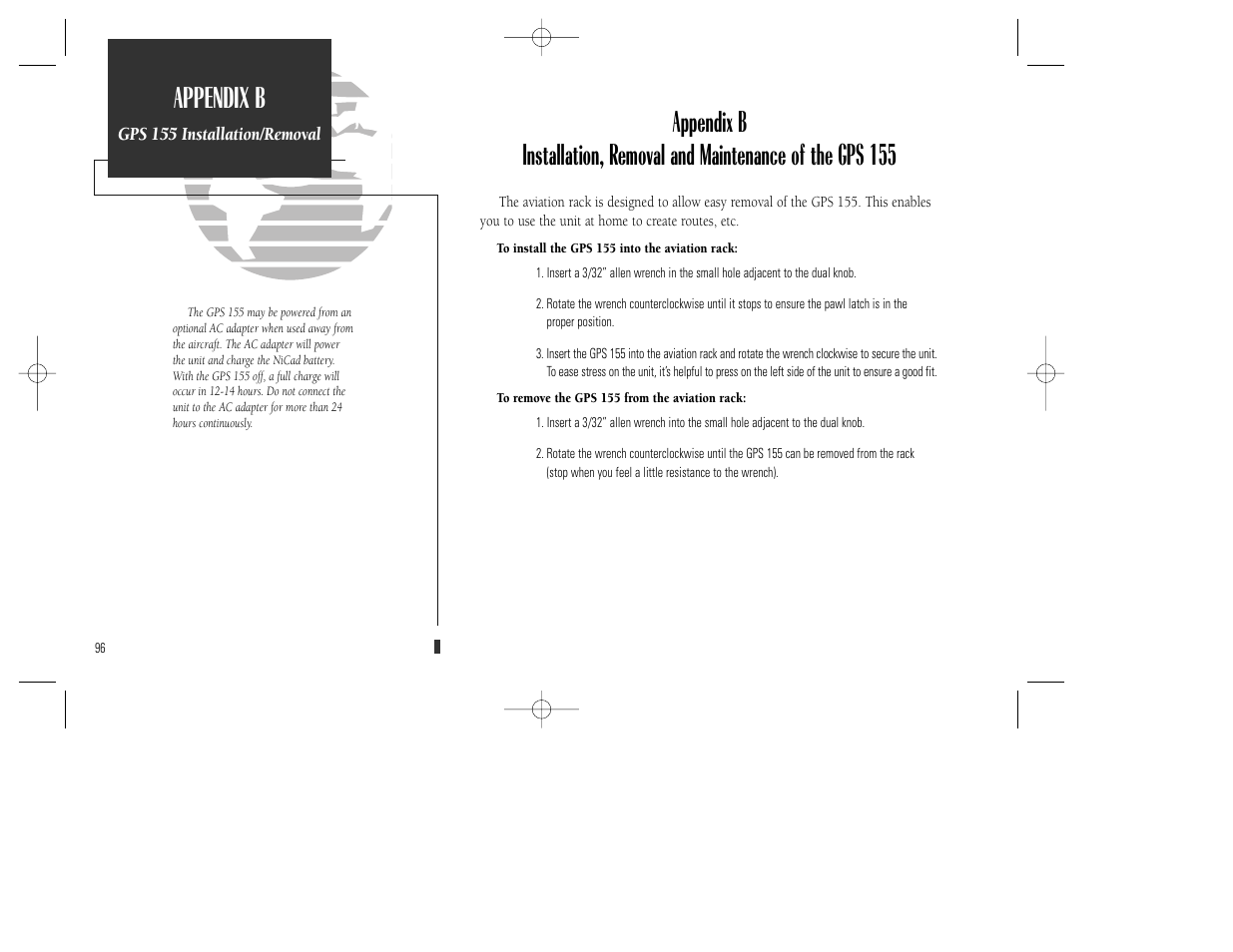 Appendix b | Garmin GPS 165 TSO User Manual | Page 106 / 132
