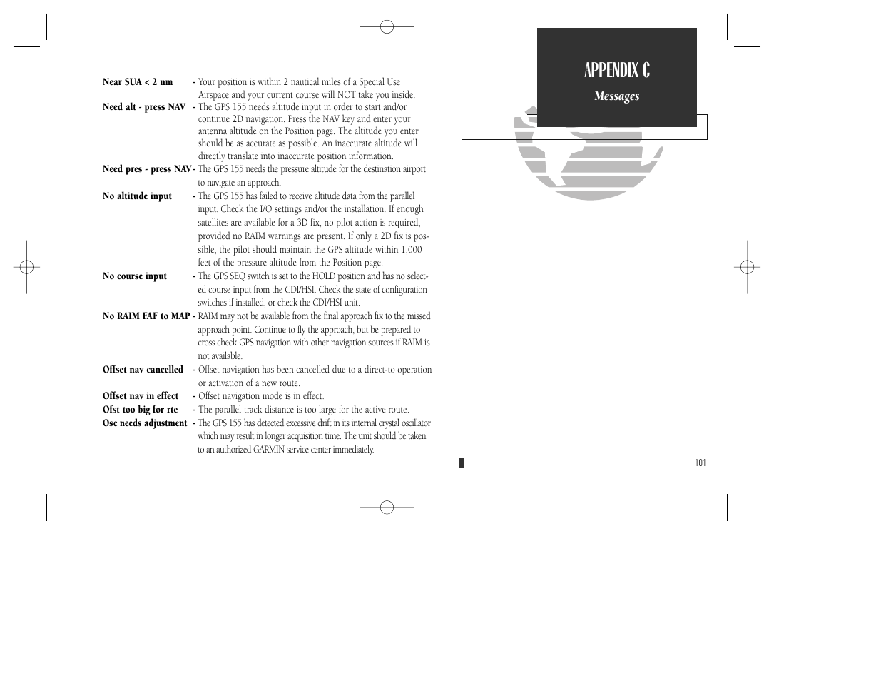 Appendix c | Garmin GPS 165 TSO User Manual | Page 111 / 132