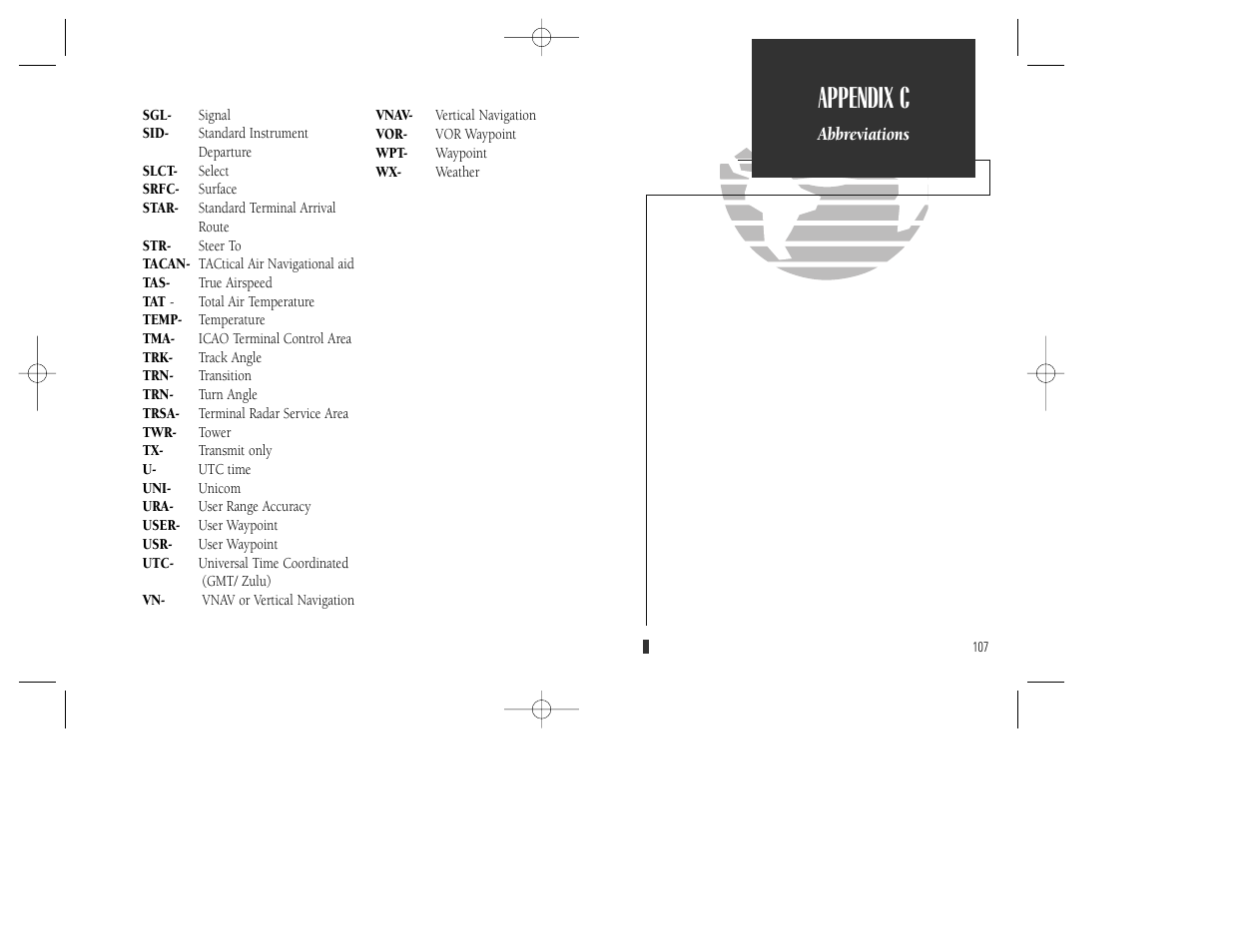 Appendix c | Garmin GPS 165 TSO User Manual | Page 117 / 132