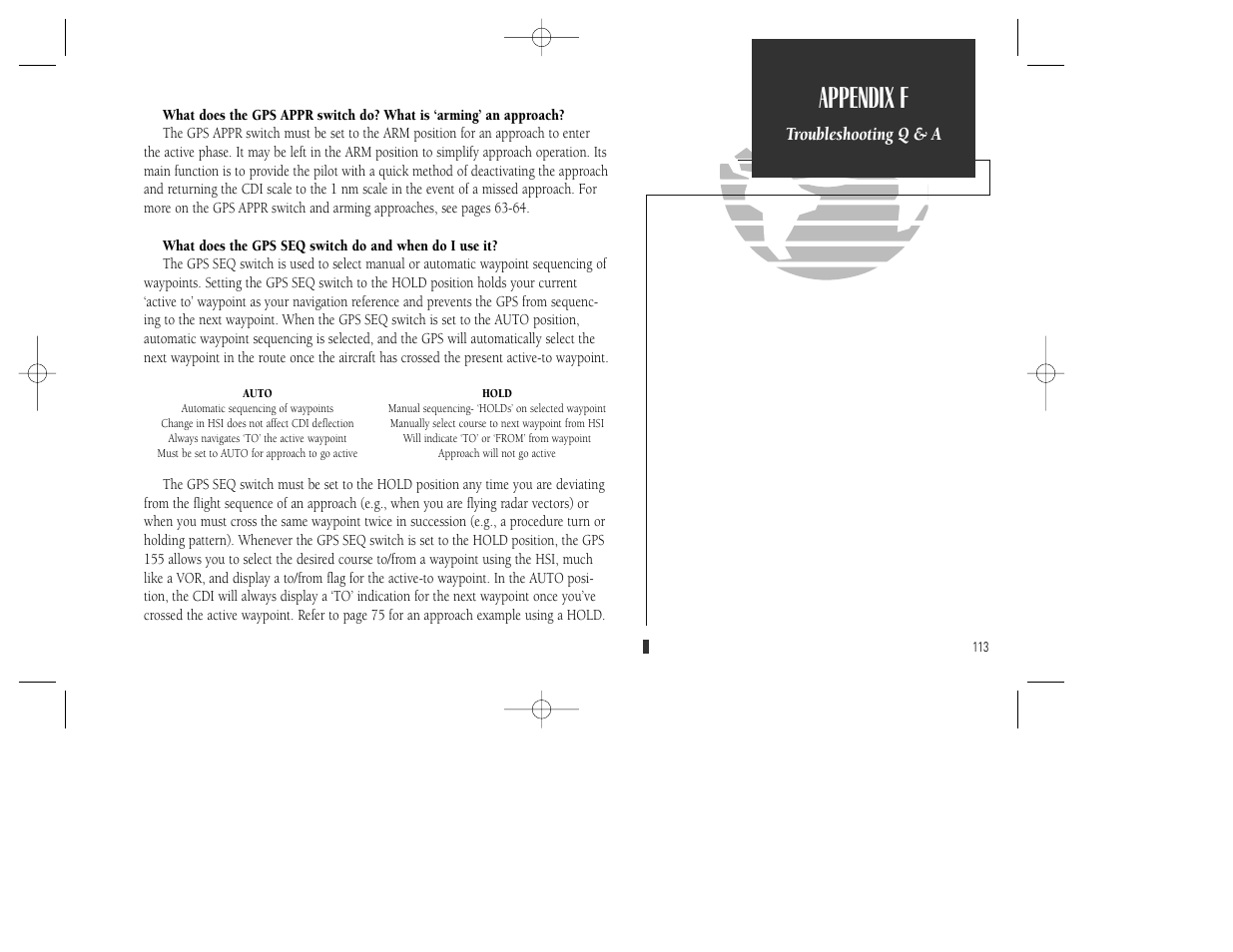 Appendix f | Garmin GPS 165 TSO User Manual | Page 123 / 132