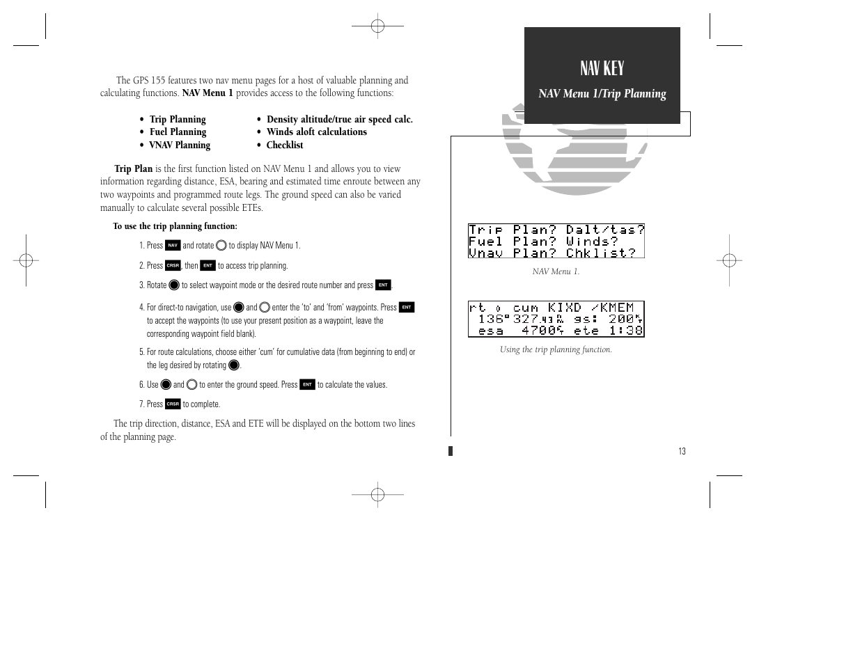 Nav key | Garmin GPS 165 TSO User Manual | Page 23 / 132
