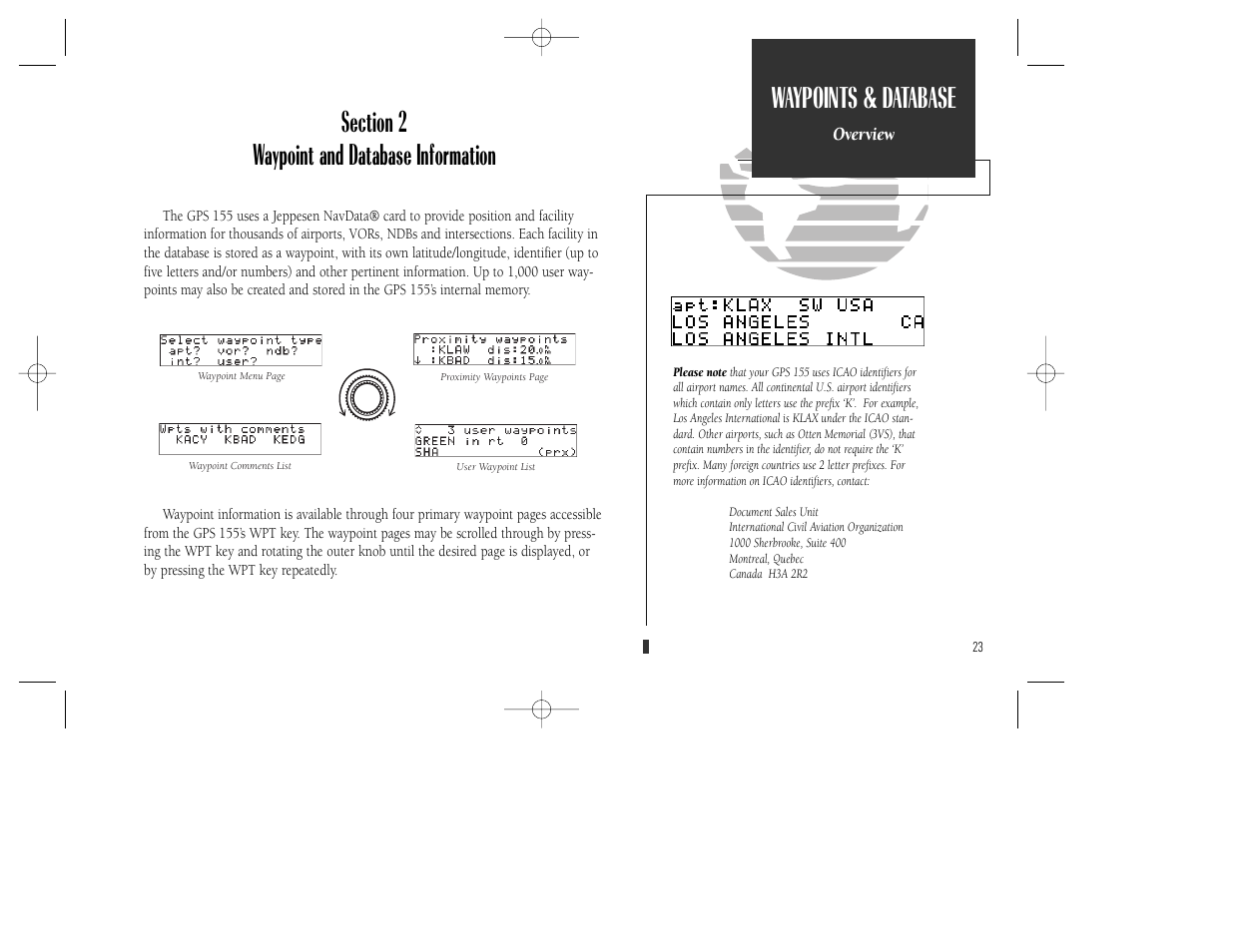 Waypoints & database | Garmin GPS 165 TSO User Manual | Page 33 / 132