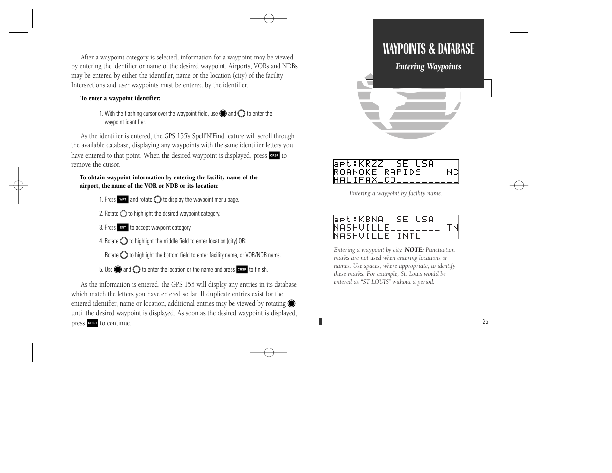 Waypoints & database | Garmin GPS 165 TSO User Manual | Page 35 / 132