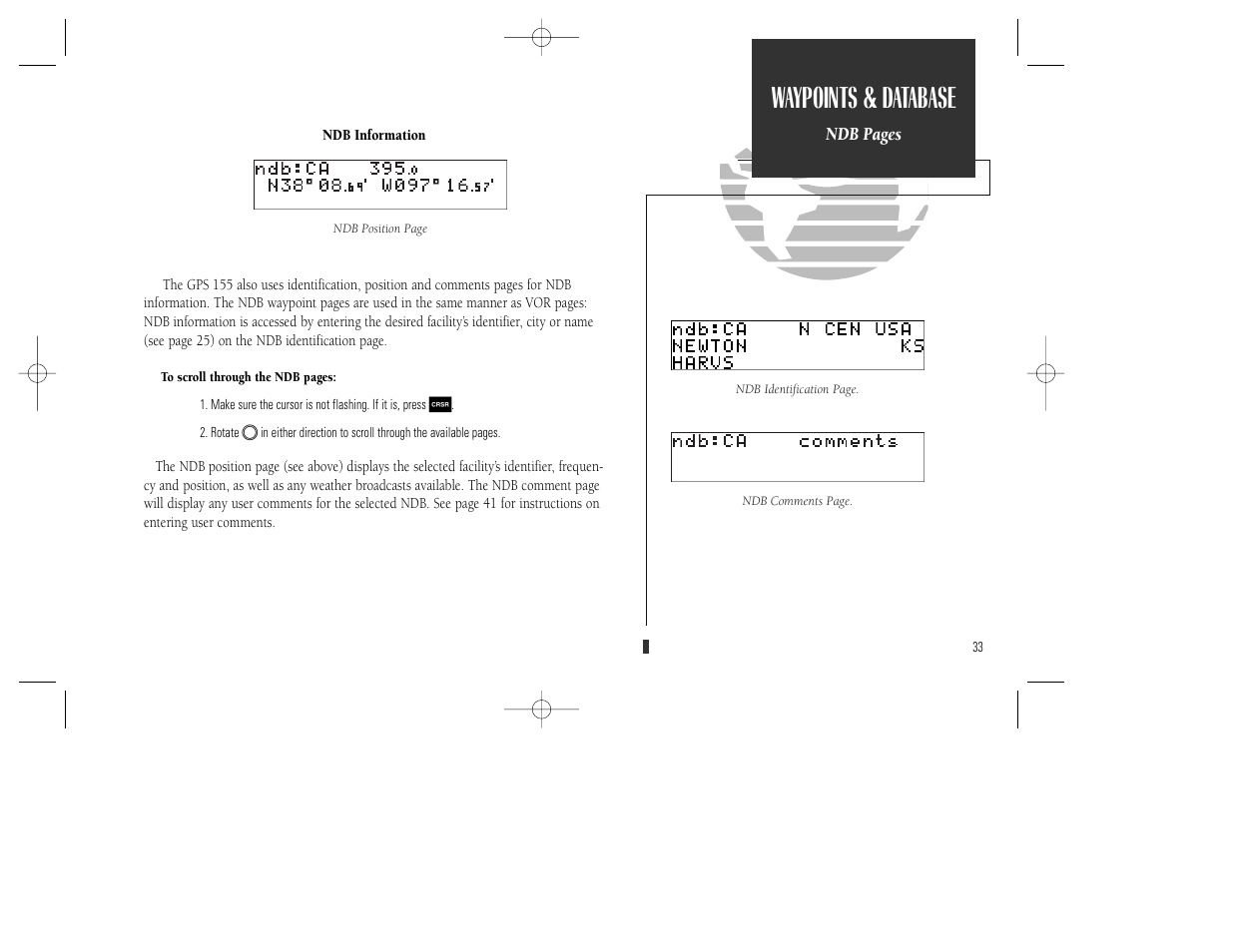 Waypoints & database | Garmin GPS 165 TSO User Manual | Page 43 / 132