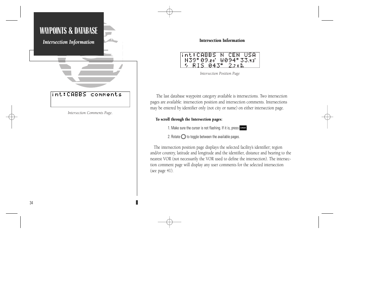 Waypoints & database | Garmin GPS 165 TSO User Manual | Page 44 / 132