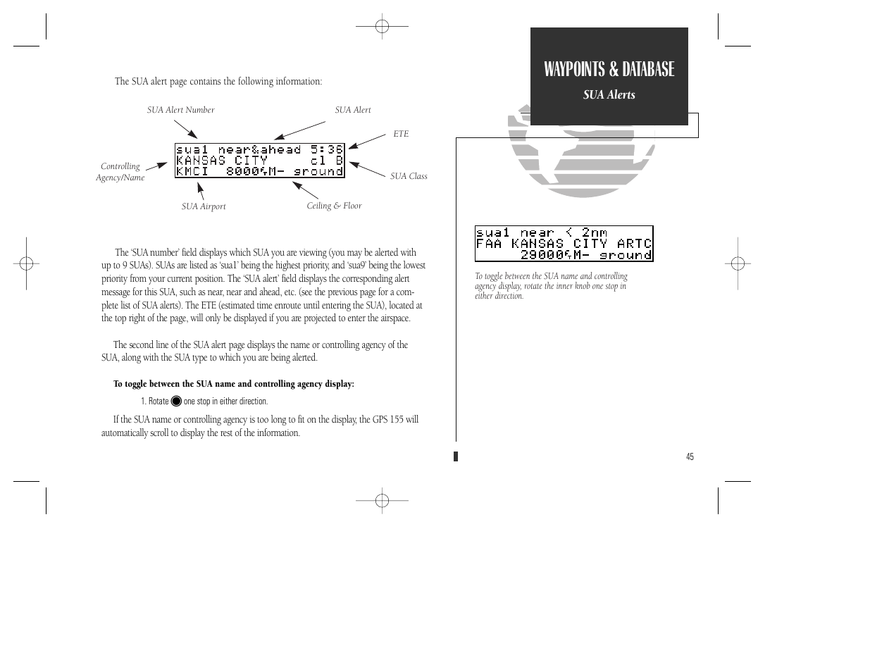 Waypoints & database | Garmin GPS 165 TSO User Manual | Page 55 / 132