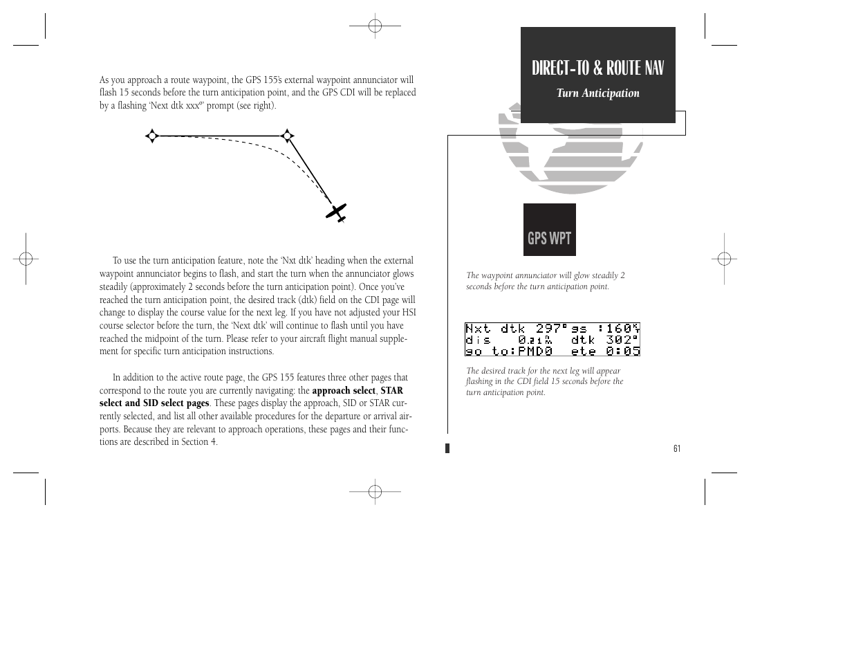 Direct-to & route nav, Gps appr gps wpt | Garmin GPS 165 TSO User Manual | Page 71 / 132