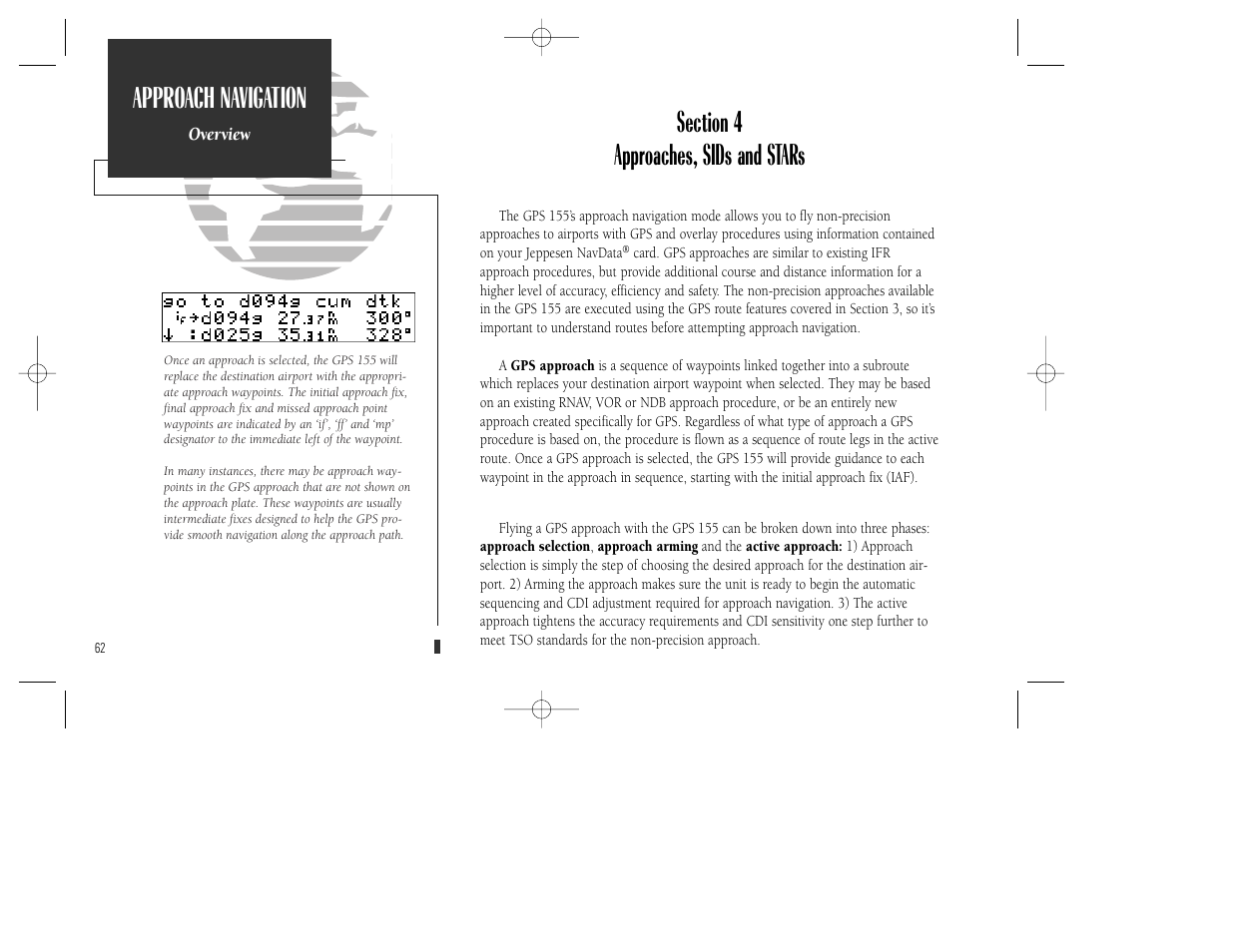 Approach navigation | Garmin GPS 165 TSO User Manual | Page 72 / 132