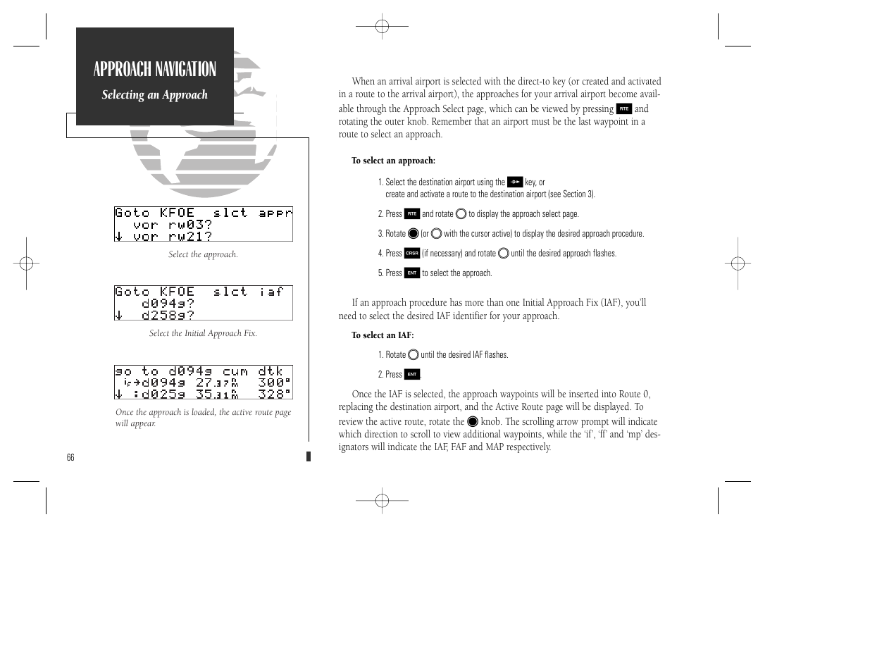 Approach navigation | Garmin GPS 165 TSO User Manual | Page 76 / 132