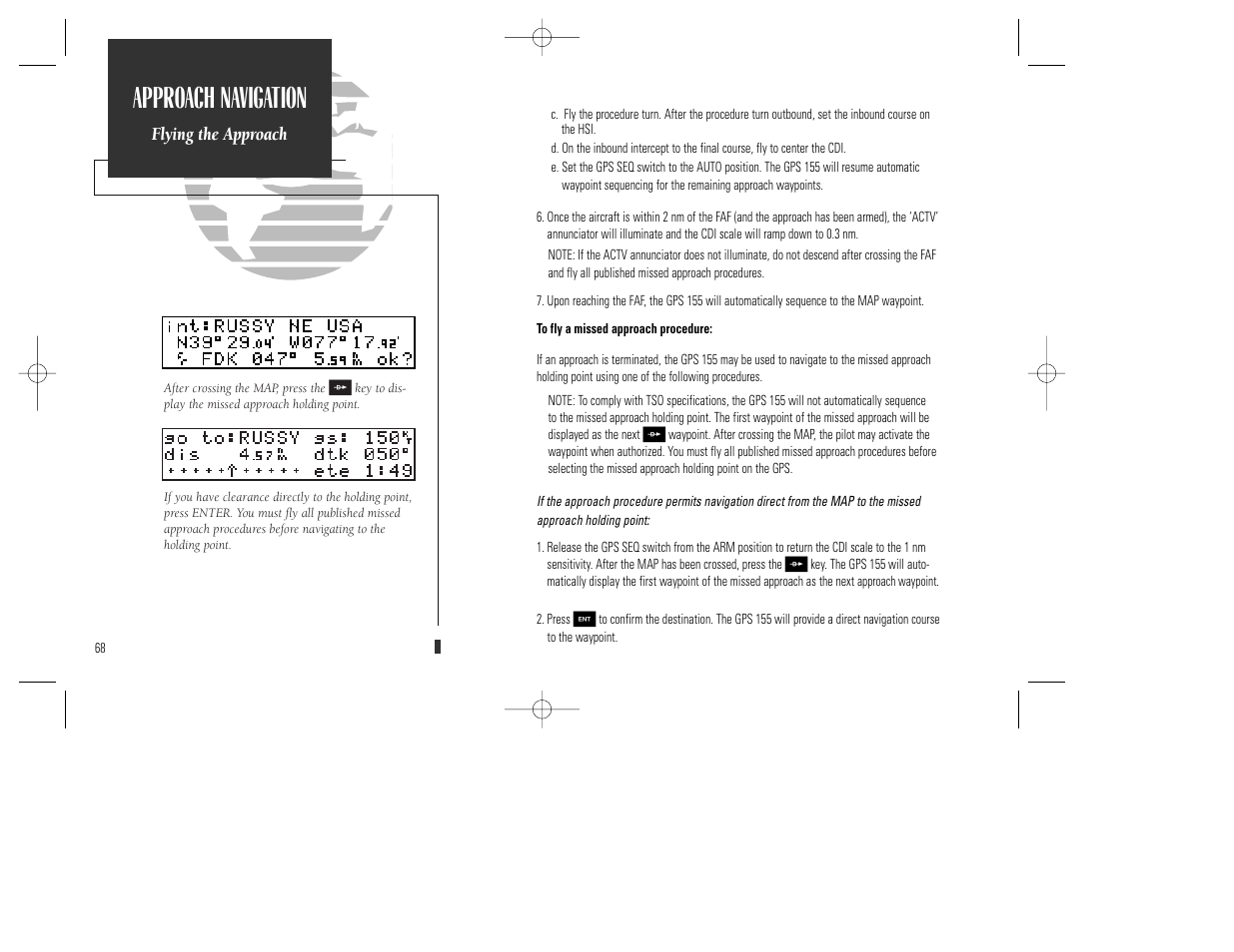 Approach navigation | Garmin GPS 165 TSO User Manual | Page 78 / 132