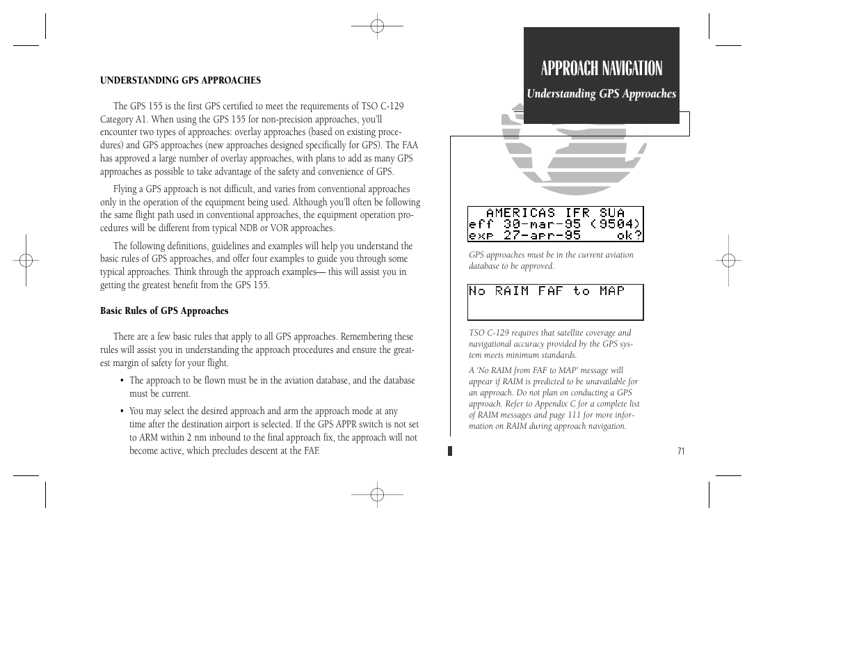 Approach navigation | Garmin GPS 165 TSO User Manual | Page 81 / 132