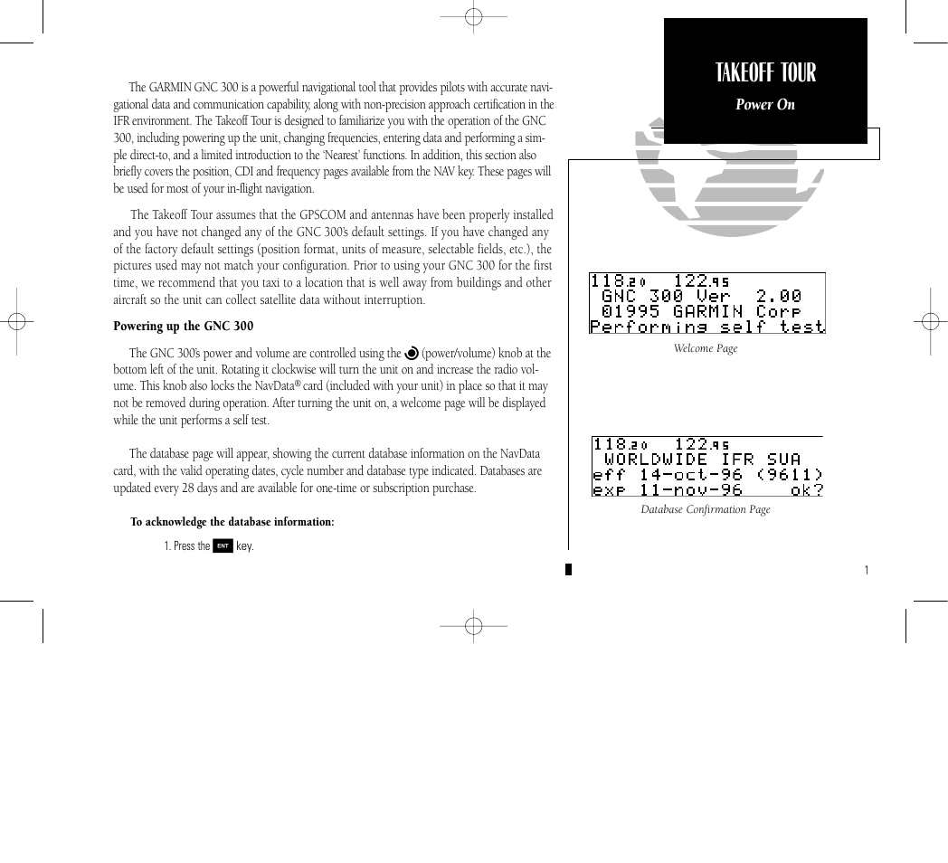 Takeoff tour | Garmin GNC 300 User Manual | Page 11 / 142