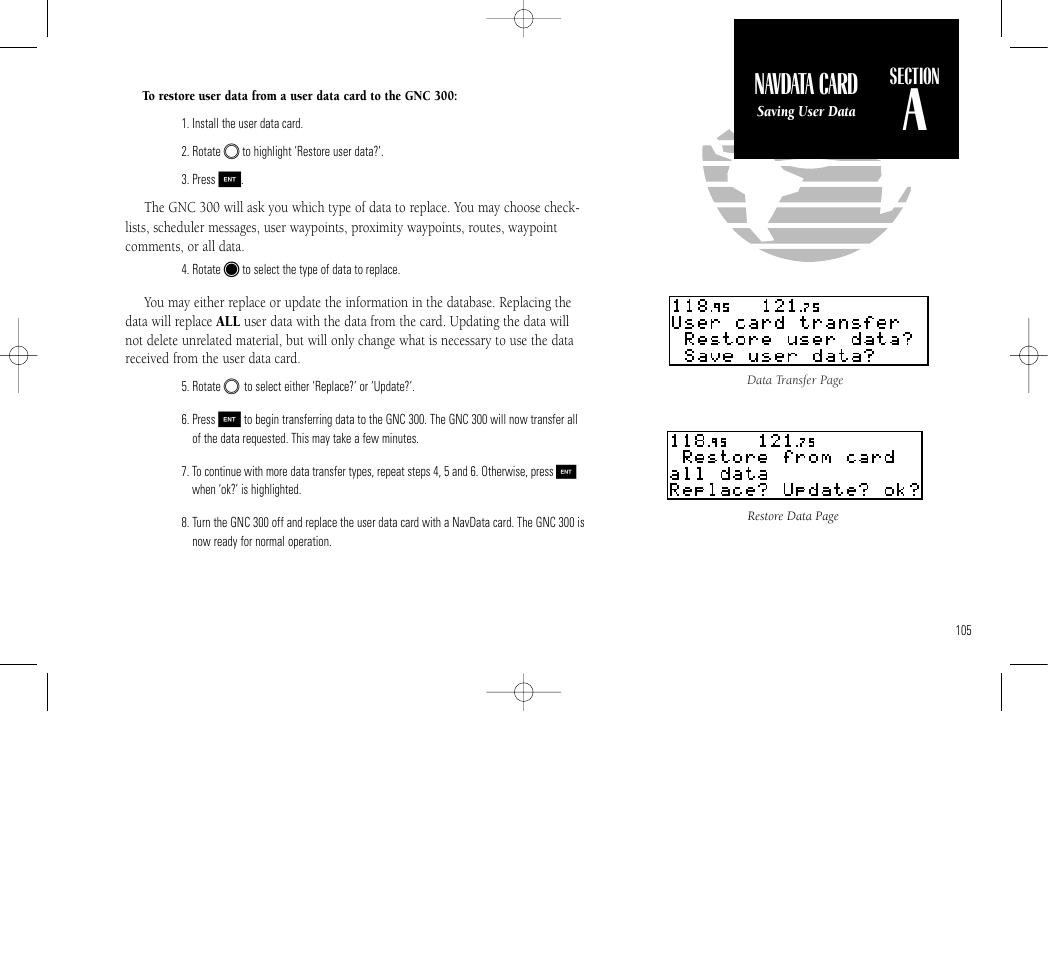 Getting started, Navdata card | Garmin GNC 300 User Manual | Page 115 / 142