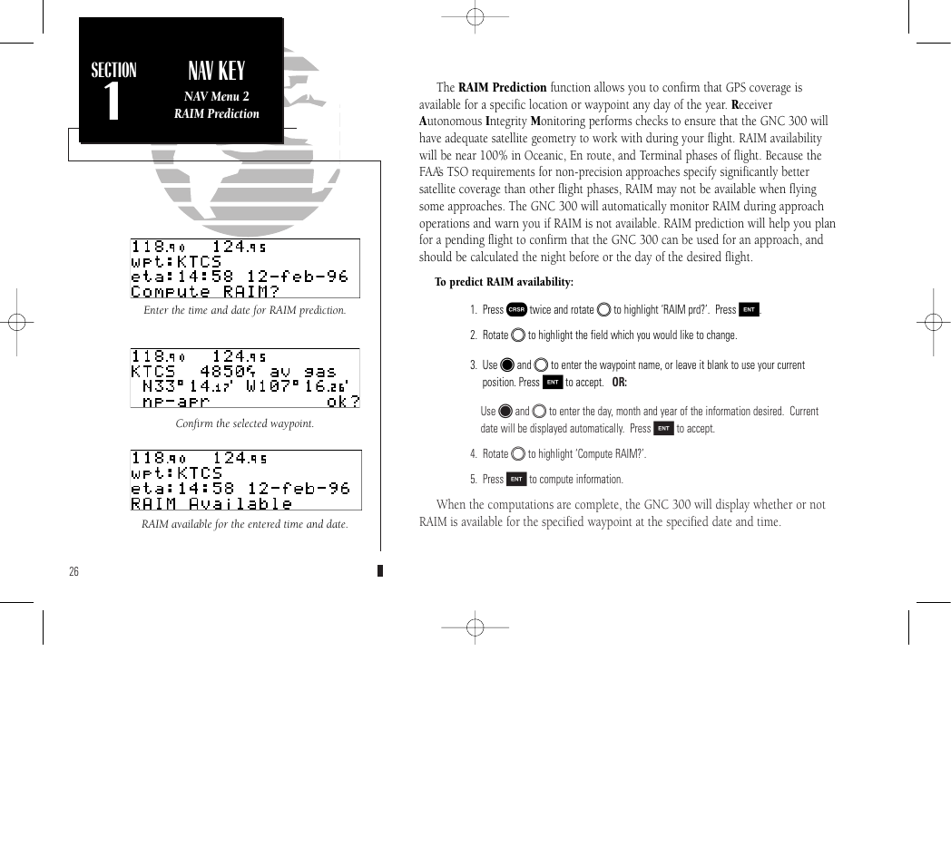 Reference, Nav key | Garmin GNC 300 User Manual | Page 36 / 142