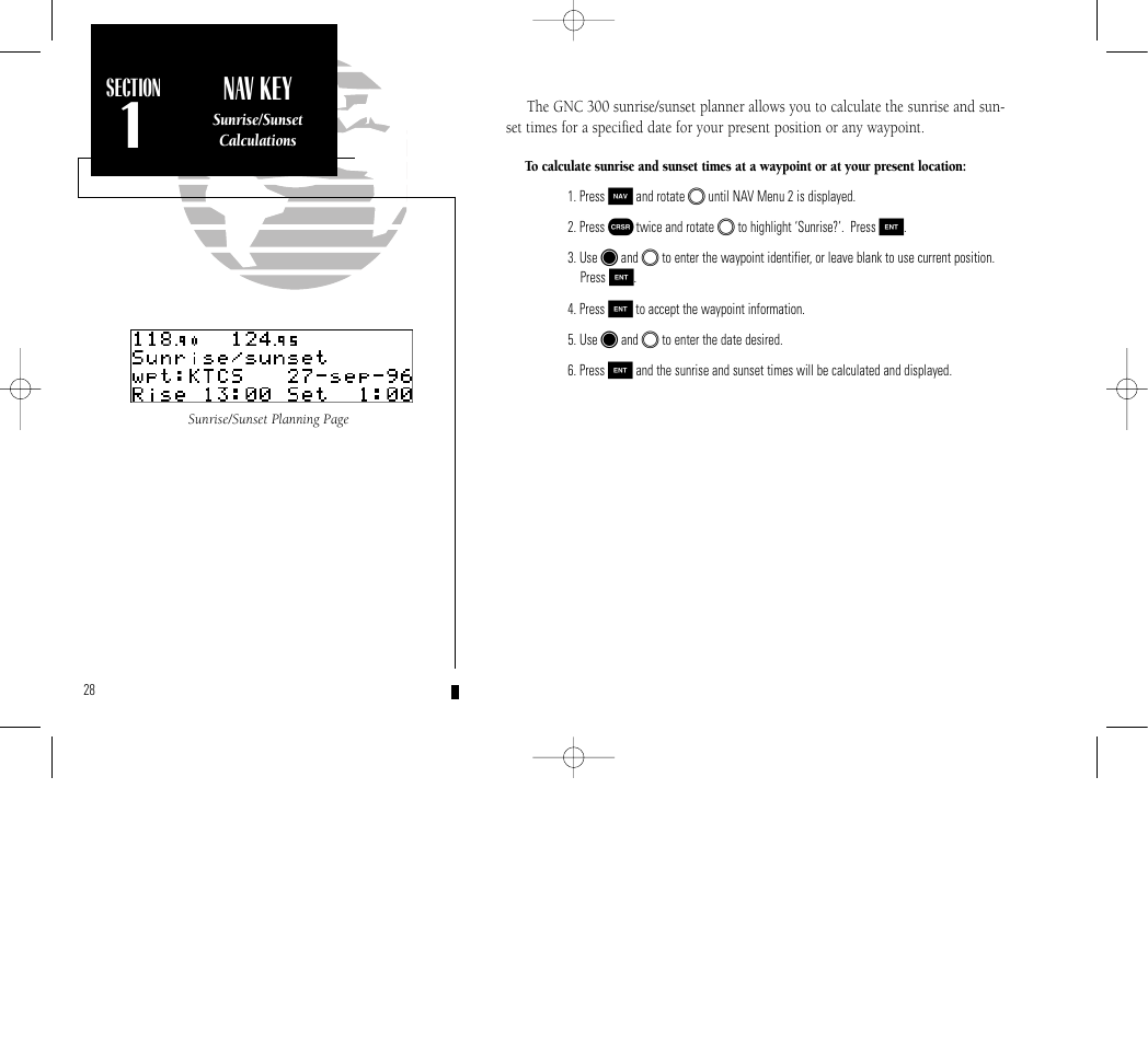 Nav key | Garmin GNC 300 User Manual | Page 38 / 142