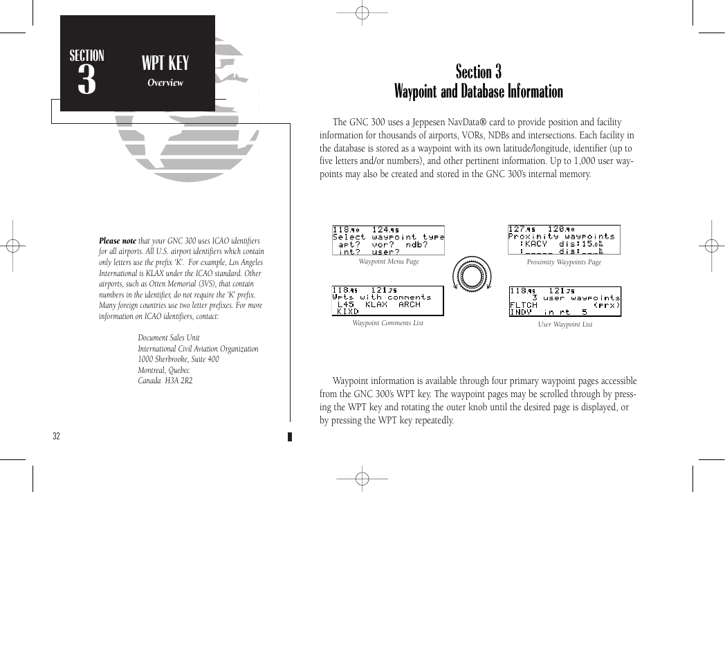 Wpt key | Garmin GNC 300 User Manual | Page 42 / 142