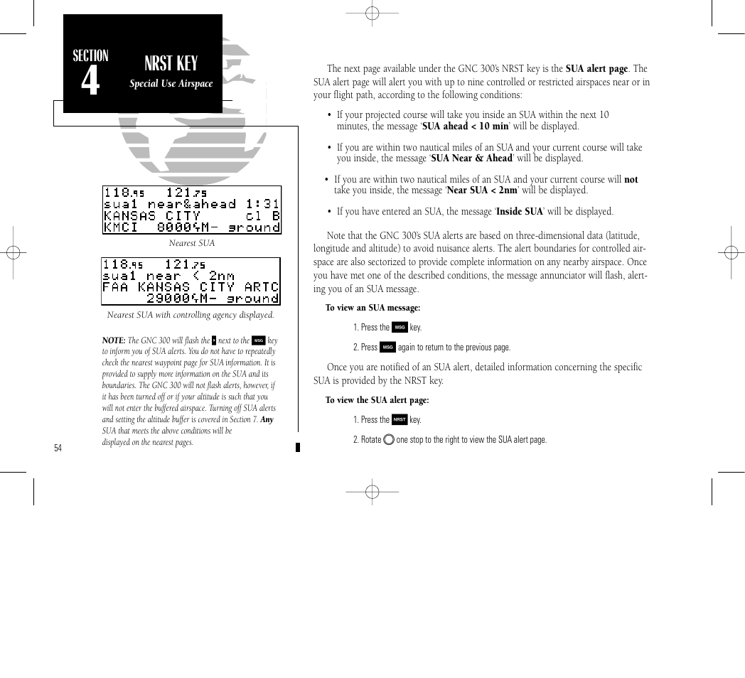 Reference, Nrst key | Garmin GNC 300 User Manual | Page 64 / 142