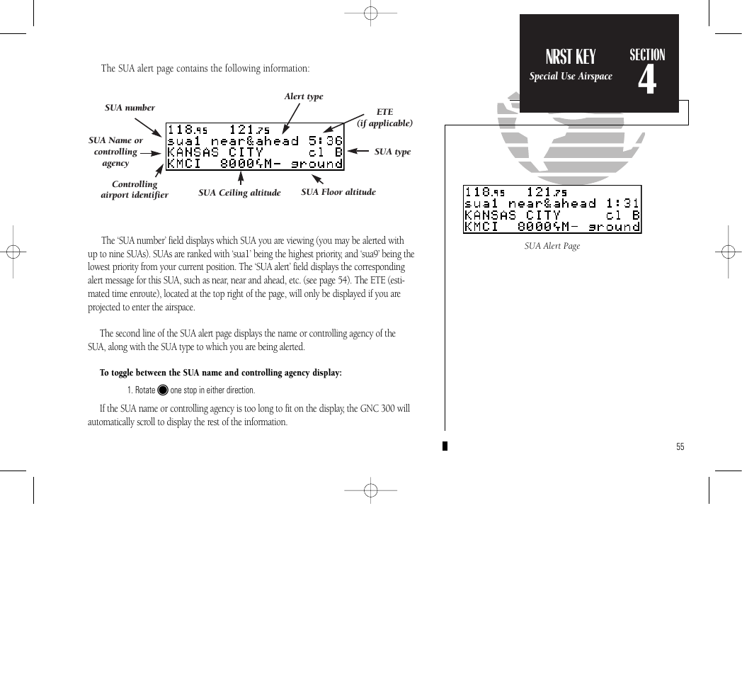 Reference, Nrst key | Garmin GNC 300 User Manual | Page 65 / 142