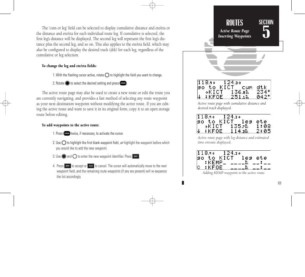 Appendix b, Routes | Garmin GNC 300 User Manual | Page 79 / 142