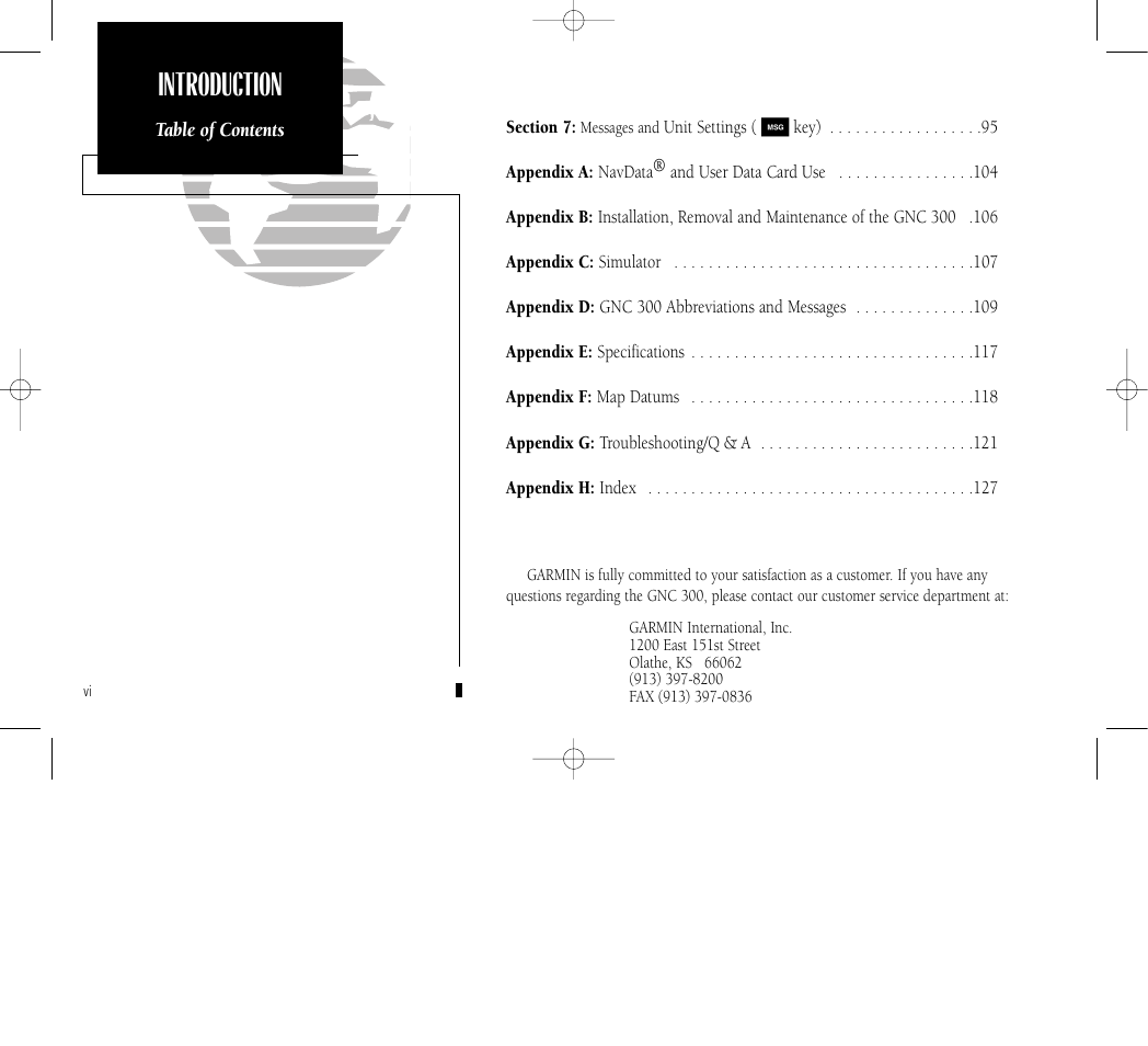 Introduction | Garmin GNC 300 User Manual | Page 8 / 142