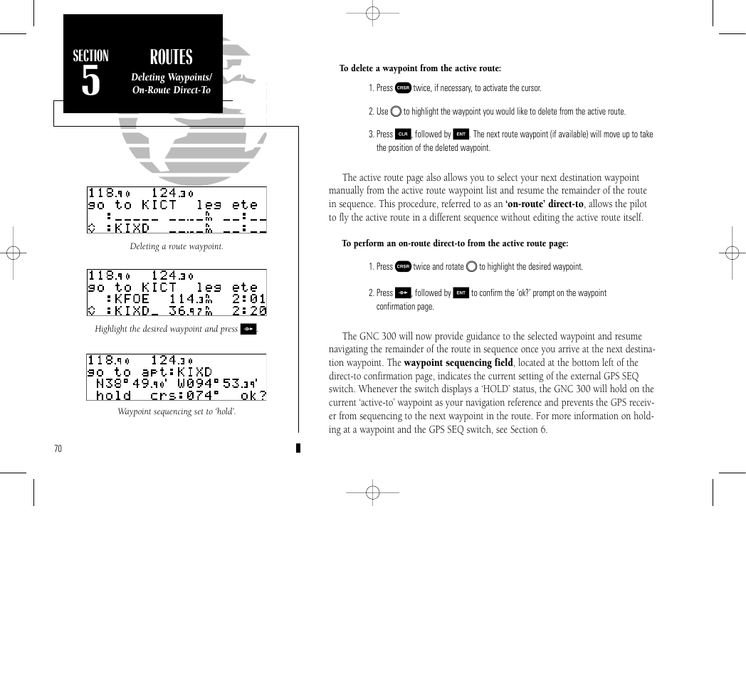 Appendix b, Routes | Garmin GNC 300 User Manual | Page 80 / 142