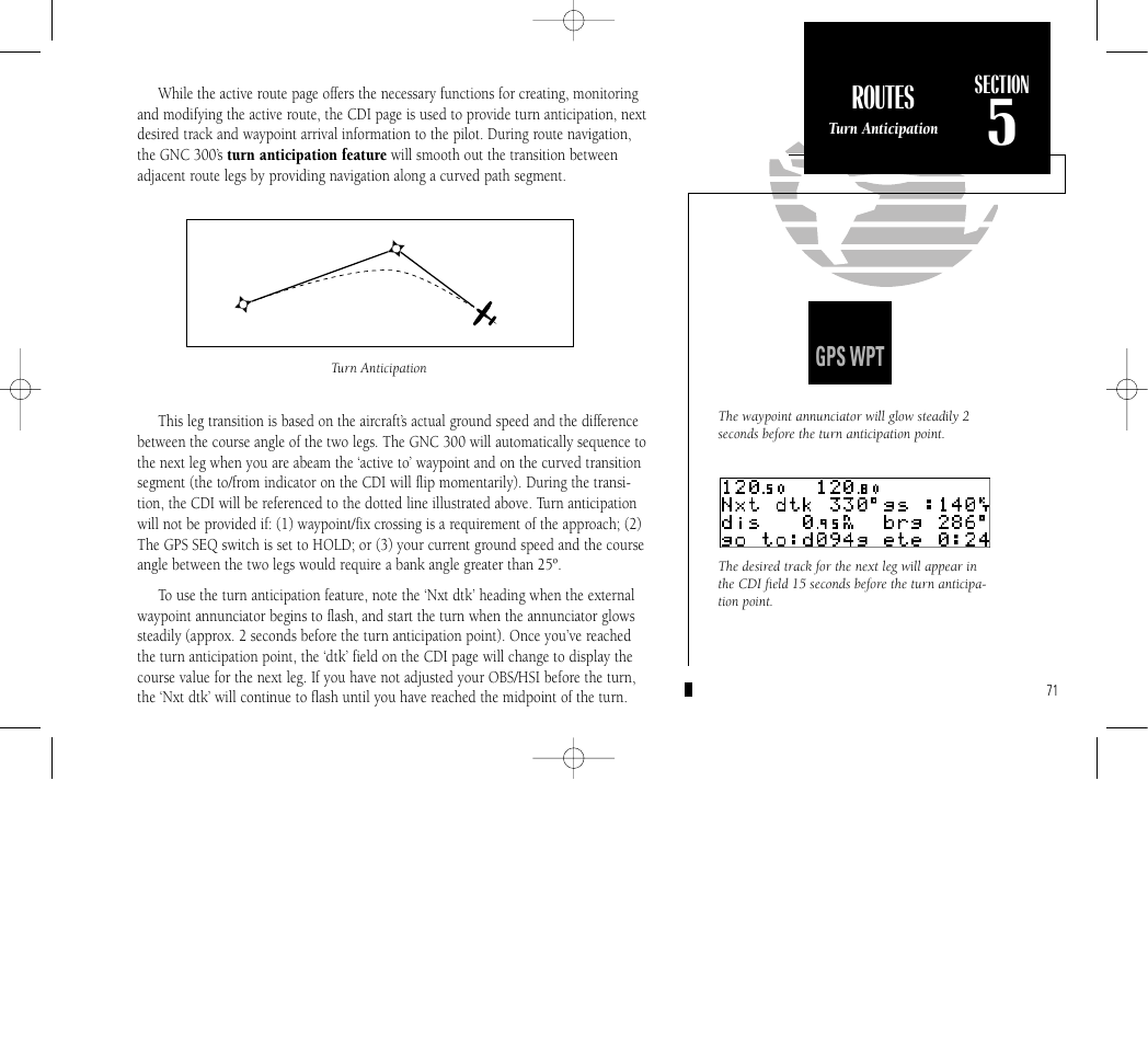 Direct-to & route nav, Routes, Gps appr gps wpt | Garmin GNC 300 User Manual | Page 81 / 142