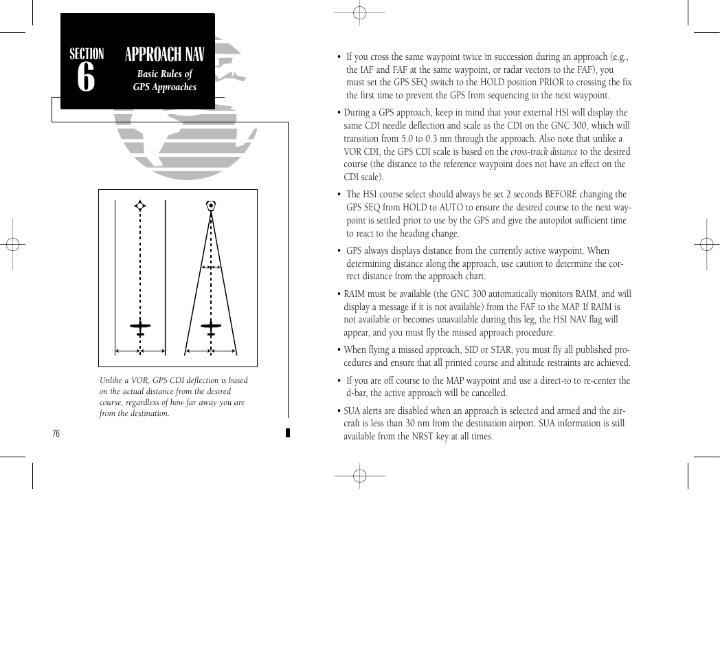 Approach navi- gation, Approach nav | Garmin GNC 300 User Manual | Page 86 / 142