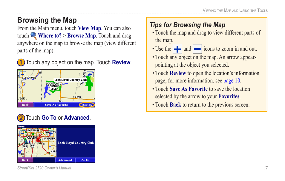 Browsing the map | Garmin StreetPilot 2720 User Manual | Page 23 / 52