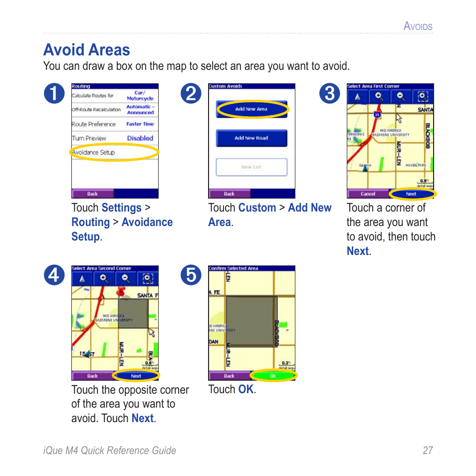 Avoid areas | Garmin iQue M4 User Manual | Page 27 / 36