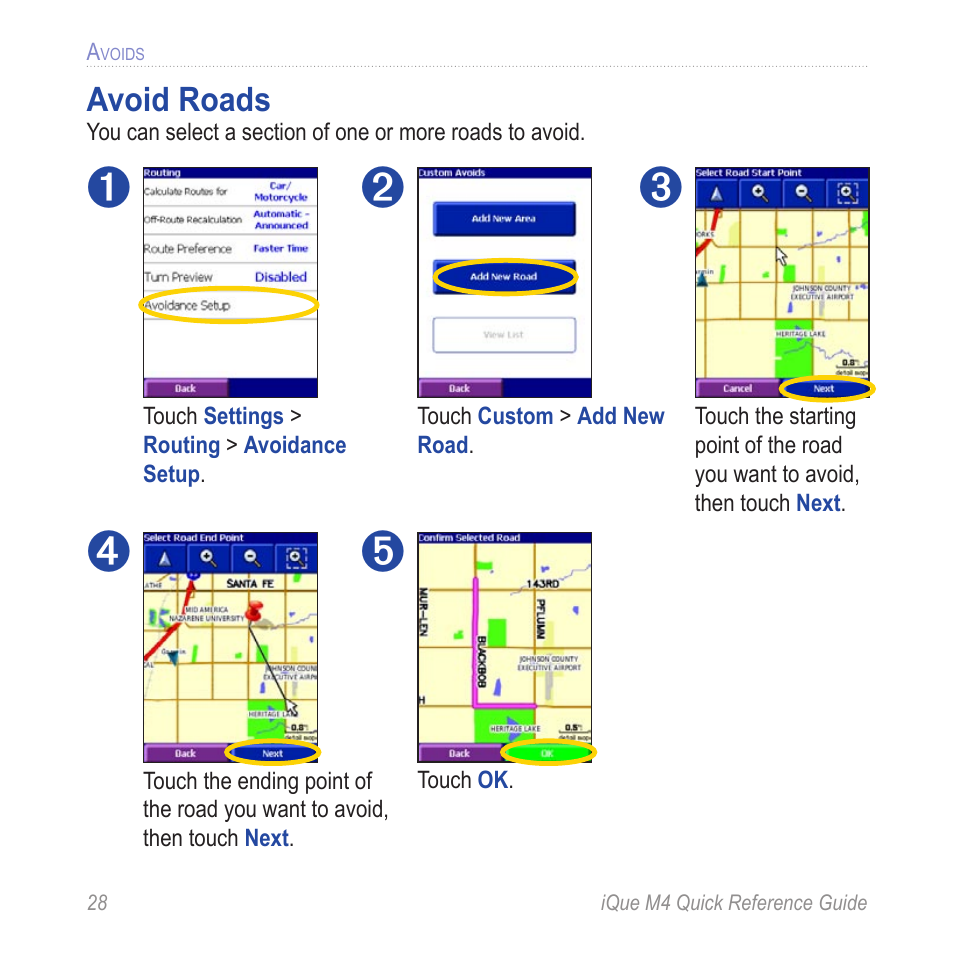 Avoid roads | Garmin iQue M4 User Manual | Page 28 / 36