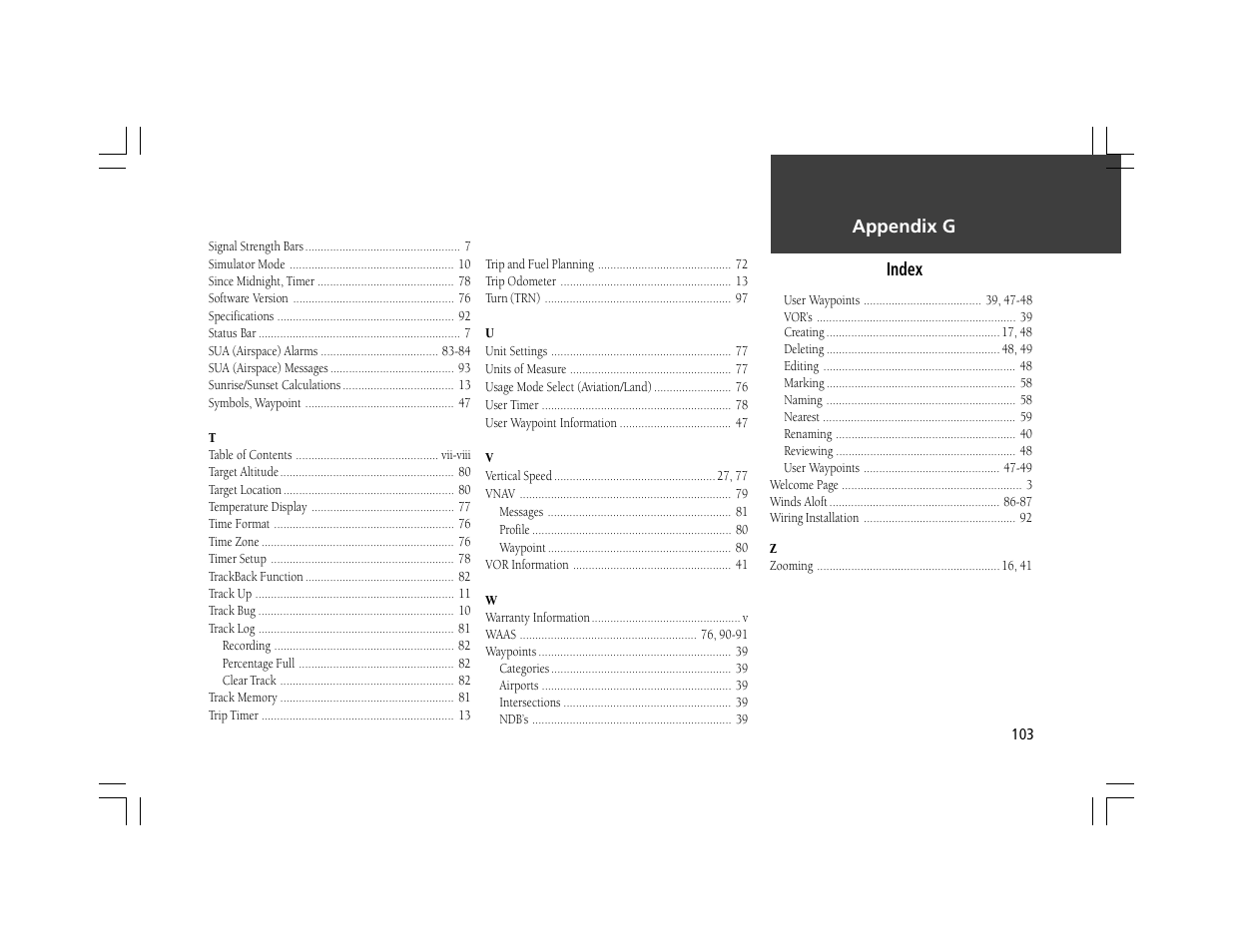 Garmin GPSMAP 295 User Manual | Page 113 / 116