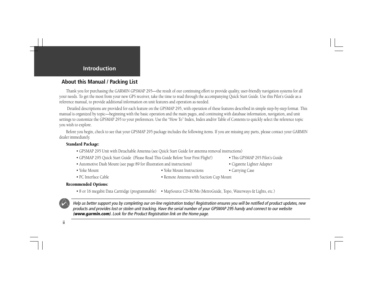 Garmin GPSMAP 295 User Manual | Page 4 / 116