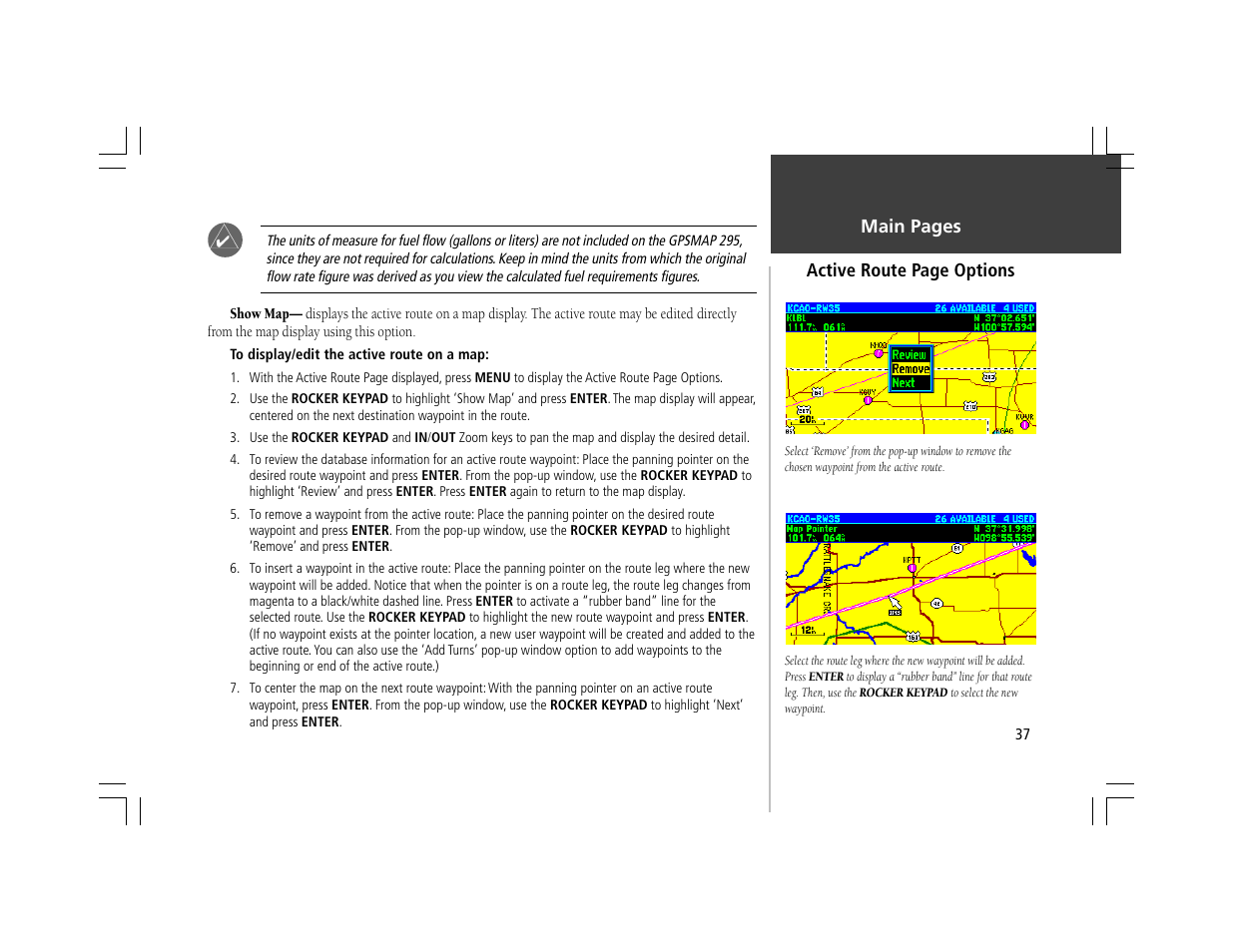 Garmin GPSMAP 295 User Manual | Page 47 / 116