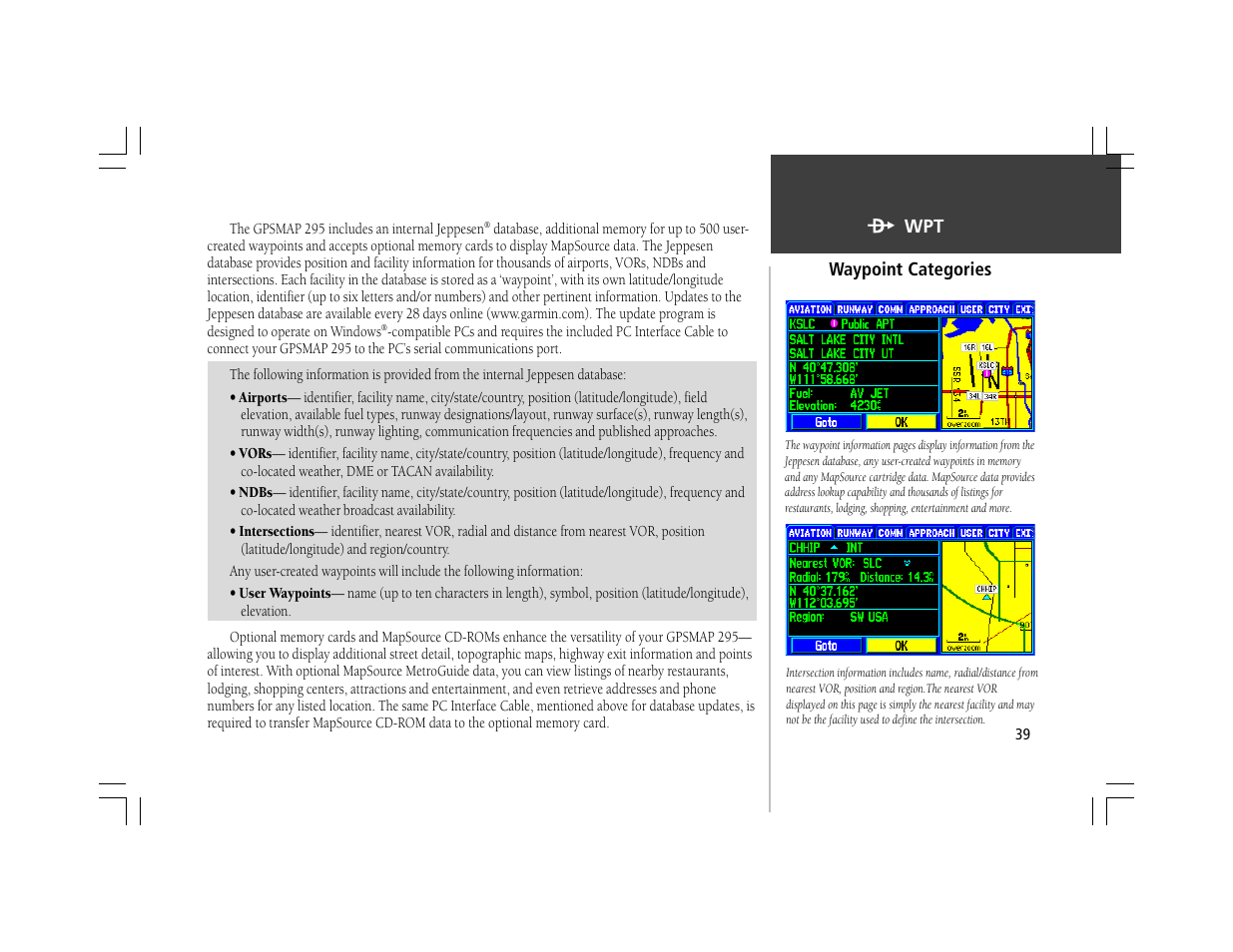 Garmin GPSMAP 295 User Manual | Page 49 / 116