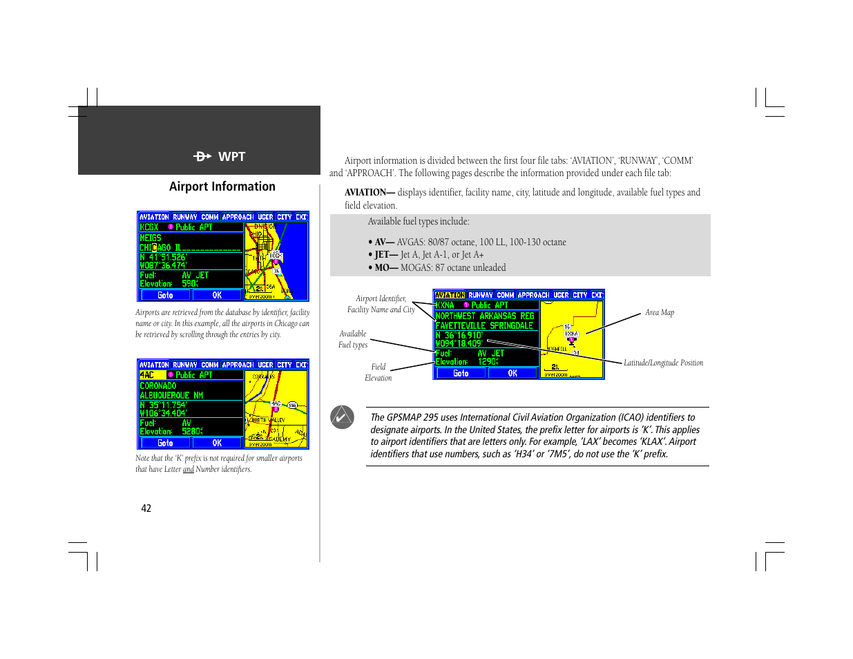 Garmin GPSMAP 295 User Manual | Page 52 / 116