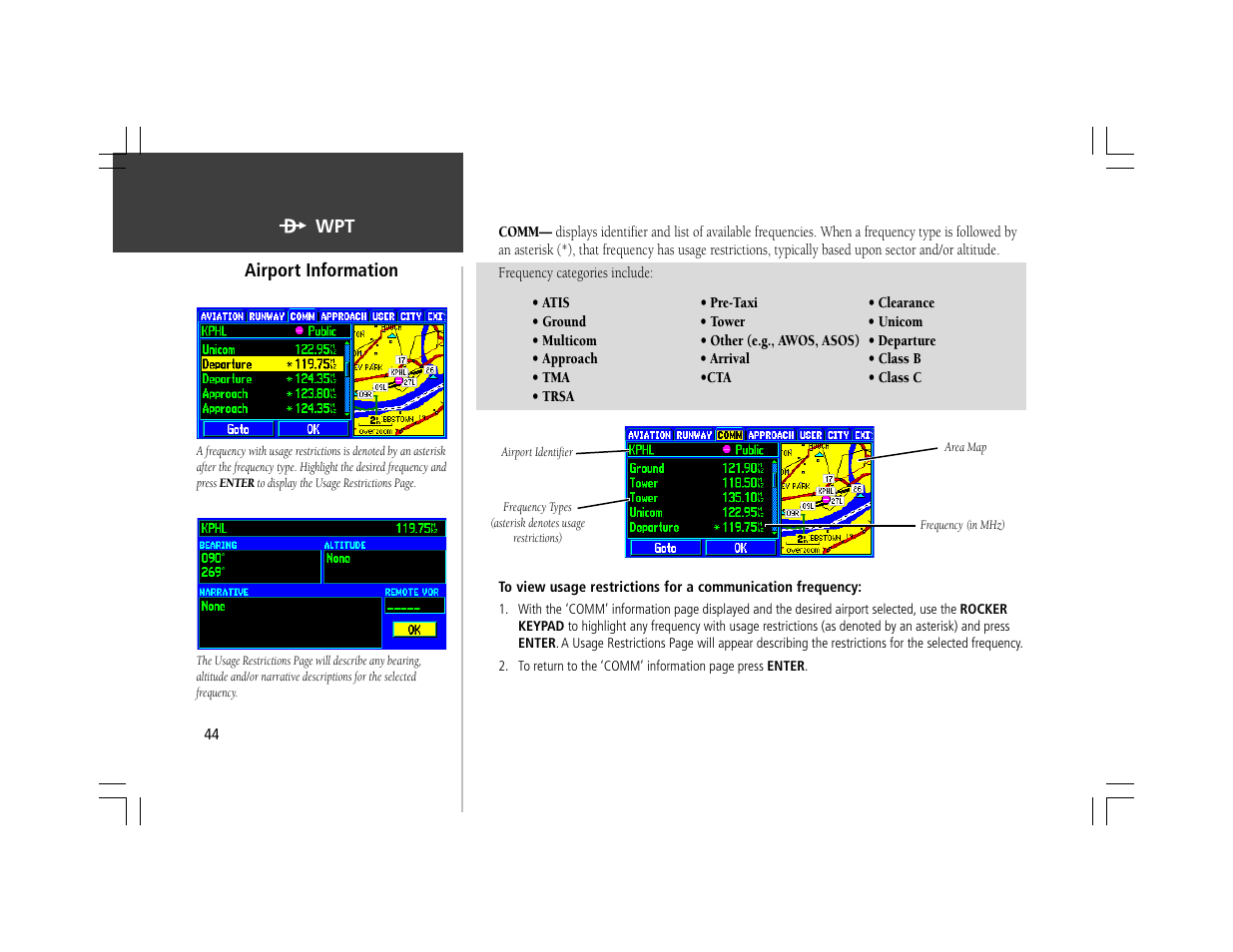 Garmin GPSMAP 295 User Manual | Page 54 / 116