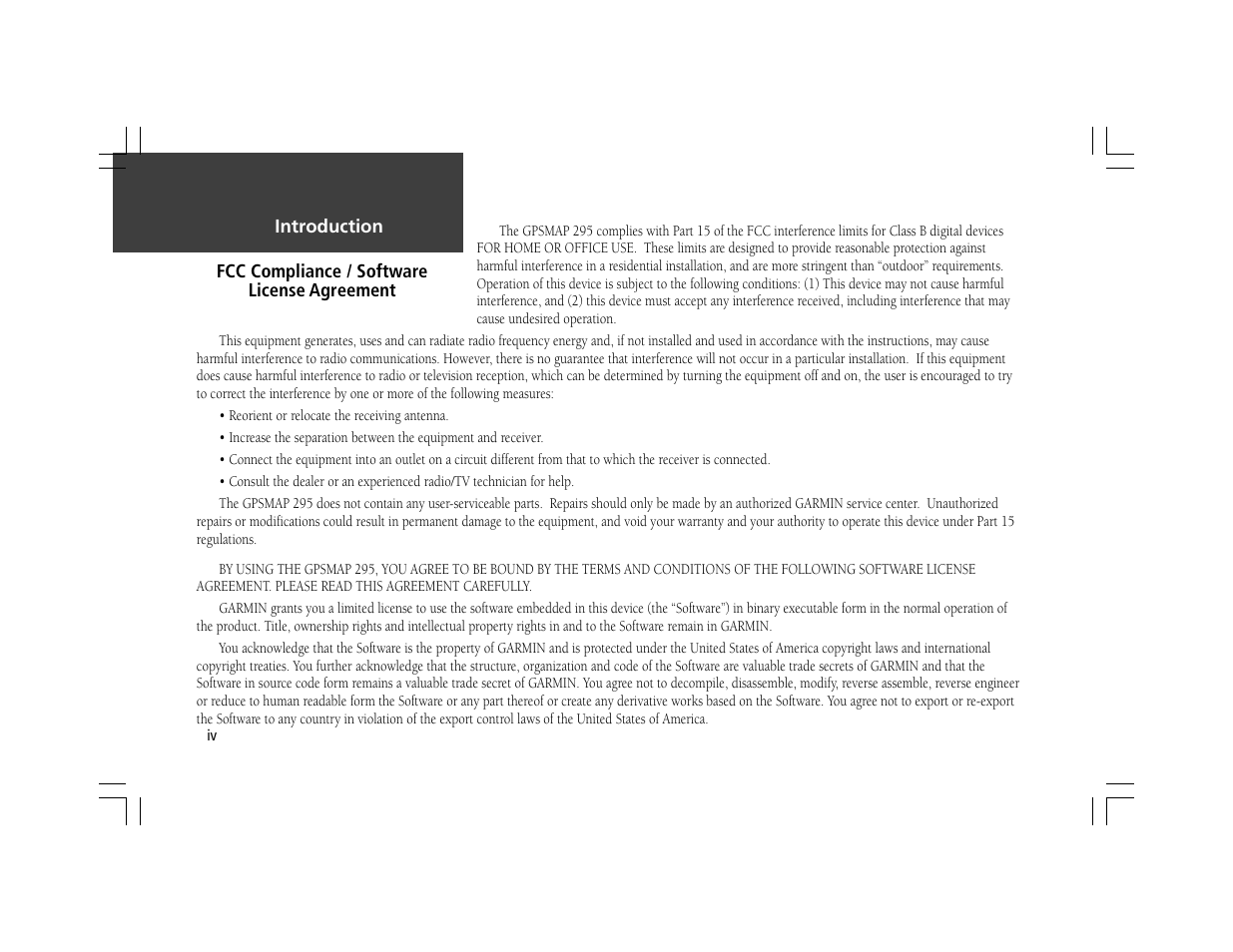 Garmin GPSMAP 295 User Manual | Page 6 / 116