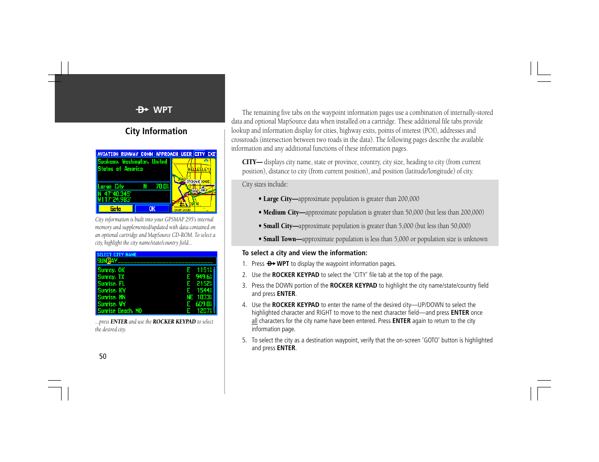 Garmin GPSMAP 295 User Manual | Page 60 / 116