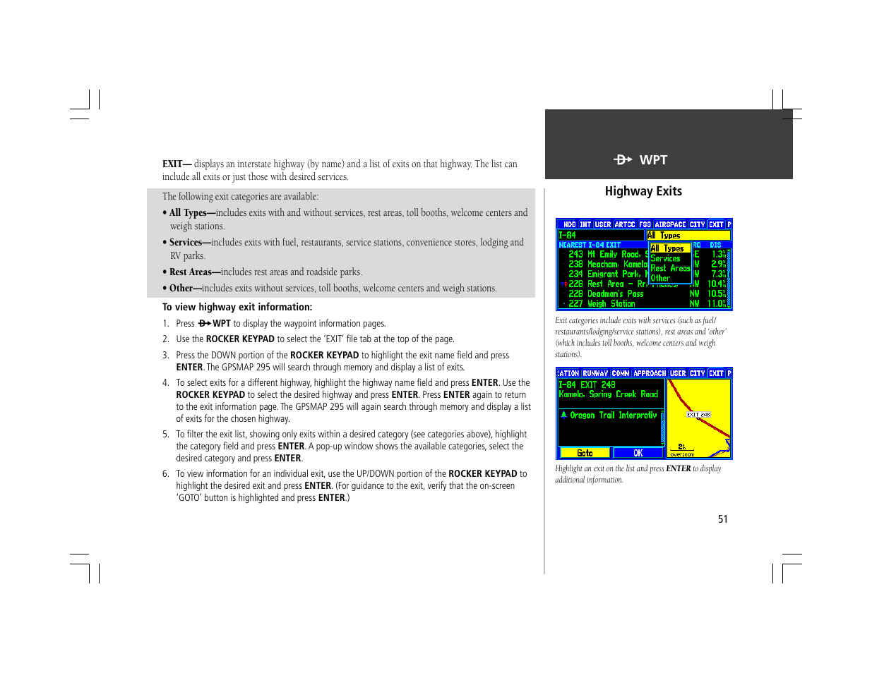 Garmin GPSMAP 295 User Manual | Page 61 / 116