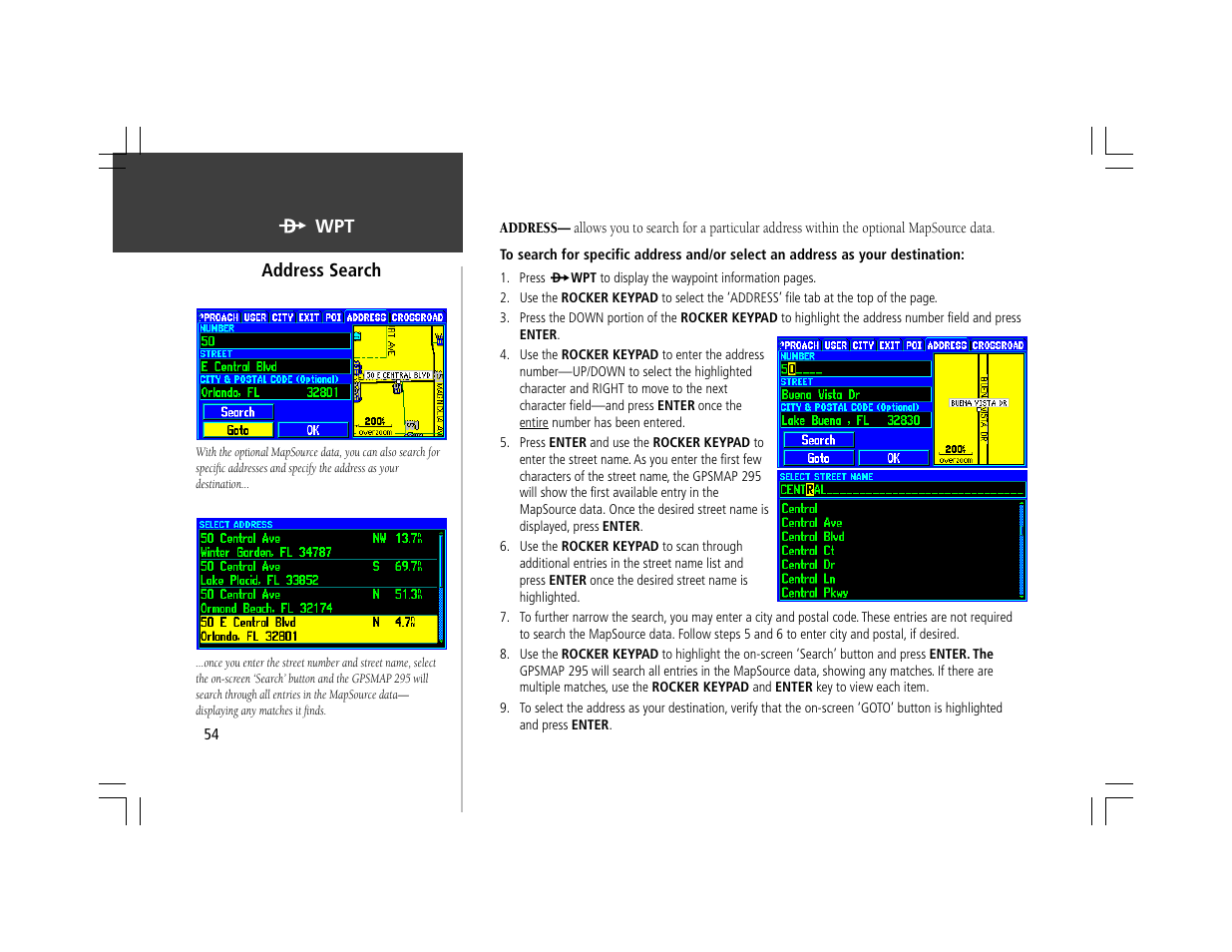 Garmin GPSMAP 295 User Manual | Page 64 / 116