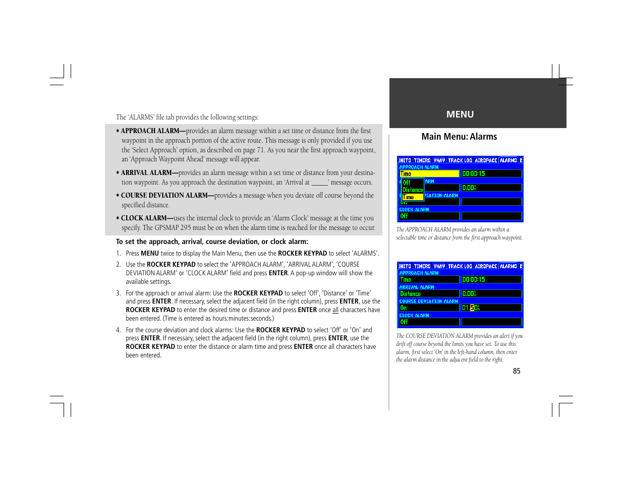 Garmin GPSMAP 295 User Manual | Page 95 / 116