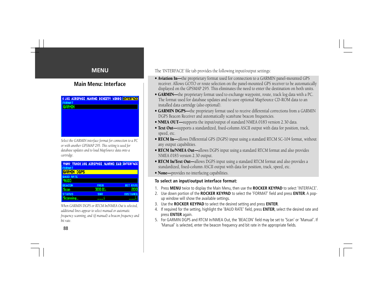 Garmin GPSMAP 295 User Manual | Page 98 / 116