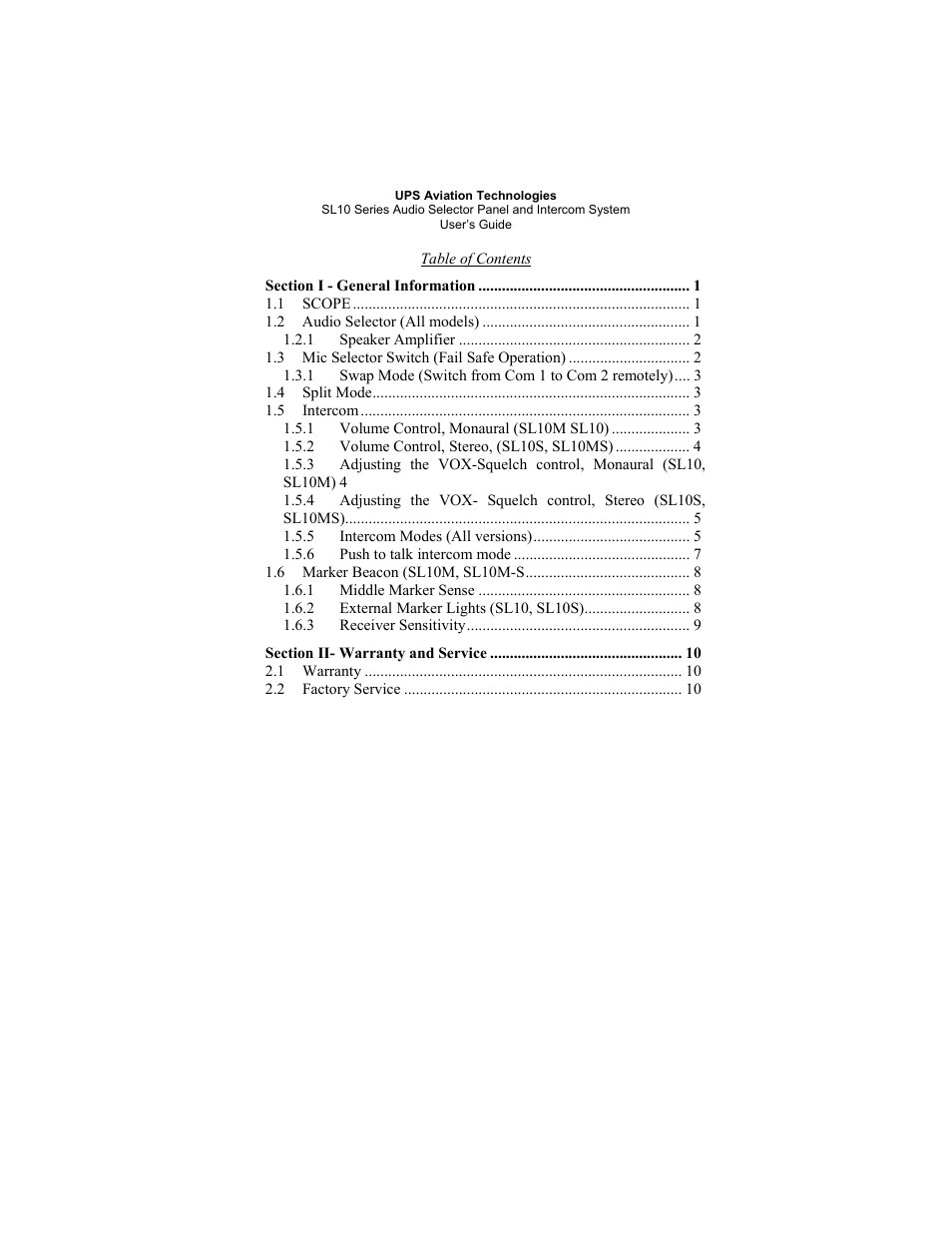 Garmin SL10 User Manual | Page 3 / 16