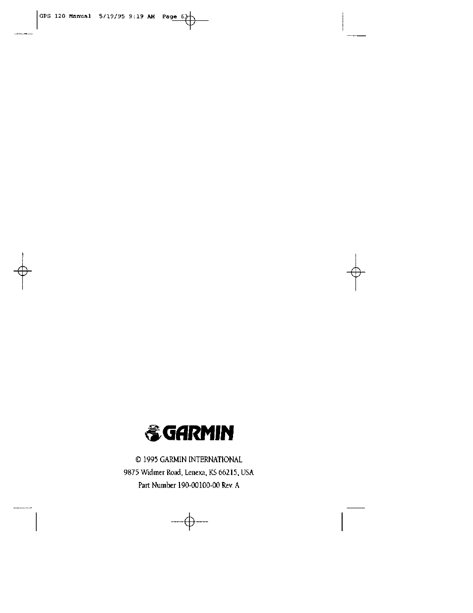 Gflrnin | Garmin GPS 120 User Manual | Page 71 / 71