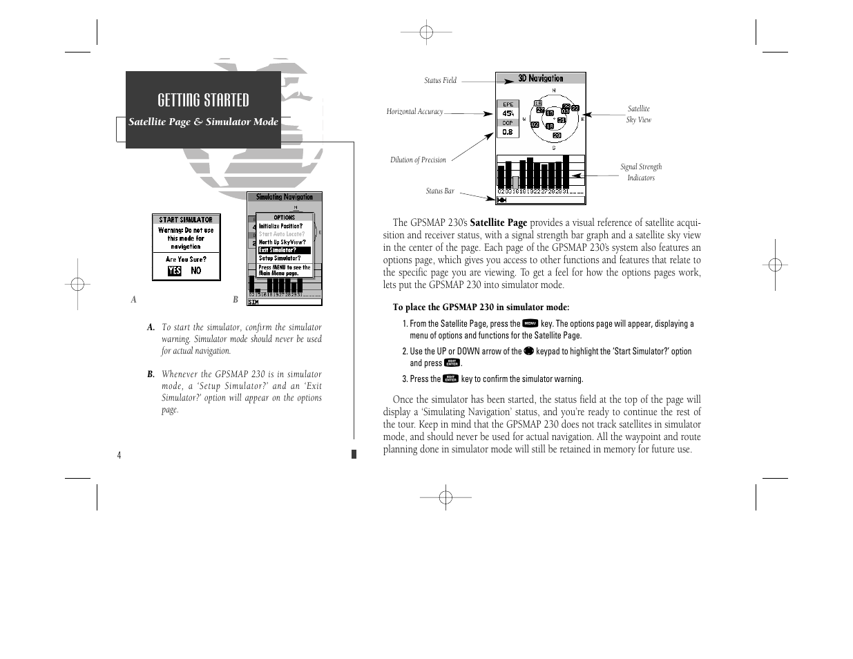 Getting started | Garmin GPSMAP 230 User Manual | Page 16 / 96