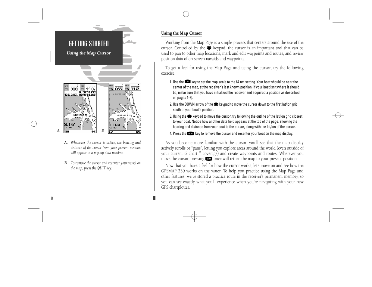 Getting started | Garmin GPSMAP 230 User Manual | Page 20 / 96