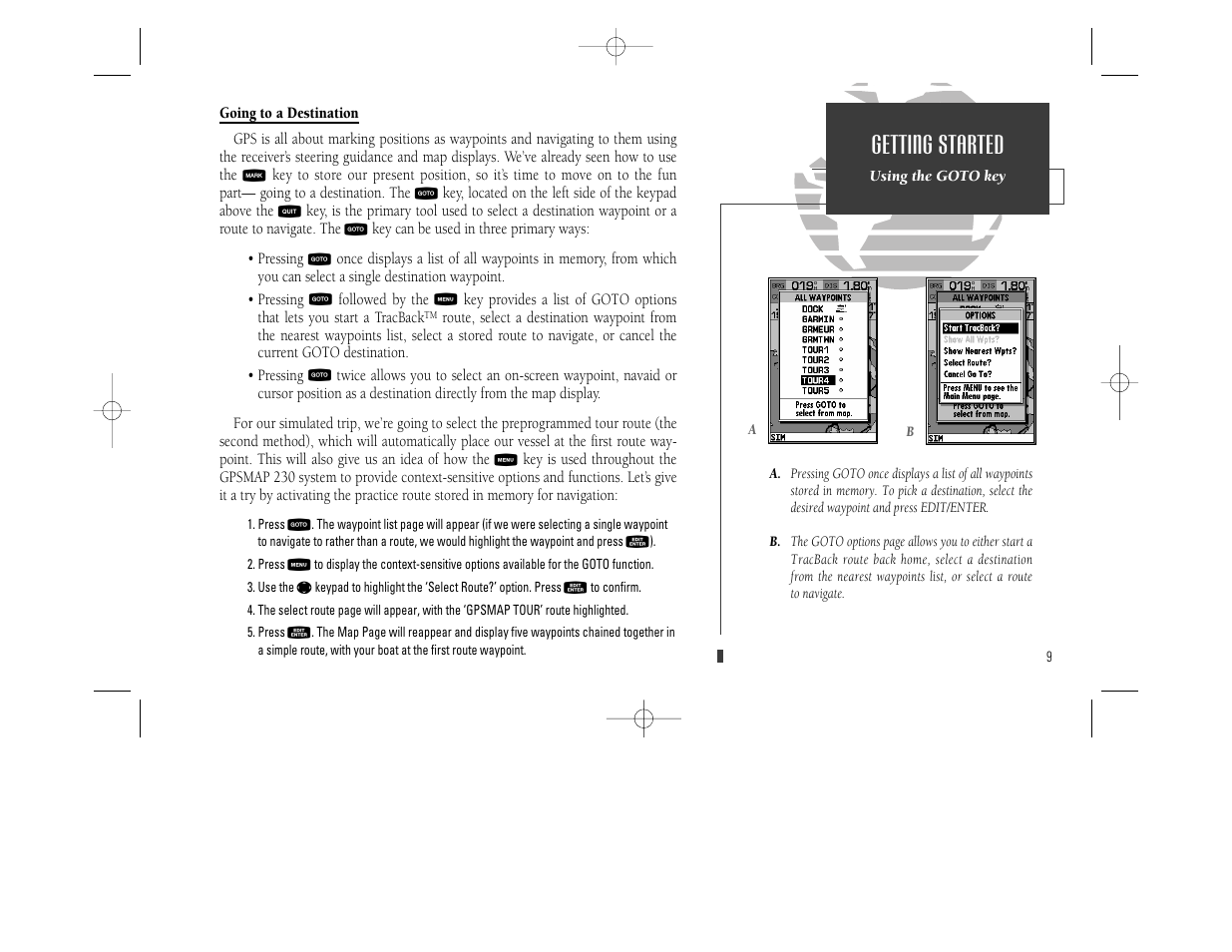 Getting started | Garmin GPSMAP 230 User Manual | Page 21 / 96